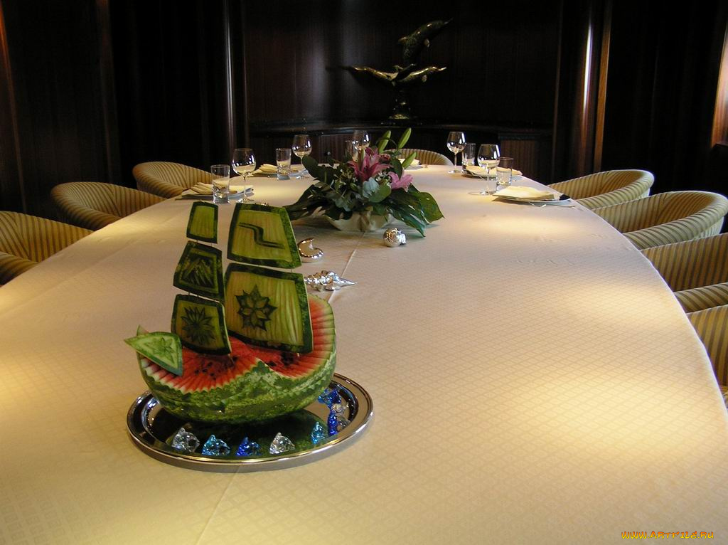 Чудеса, из, арбуза, еда, арбуз