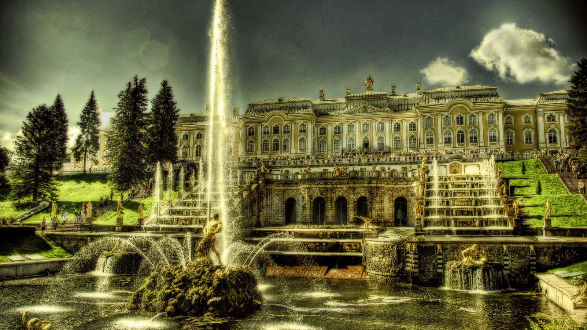 peterhof, города, санкт, петербург, петергоф, россия