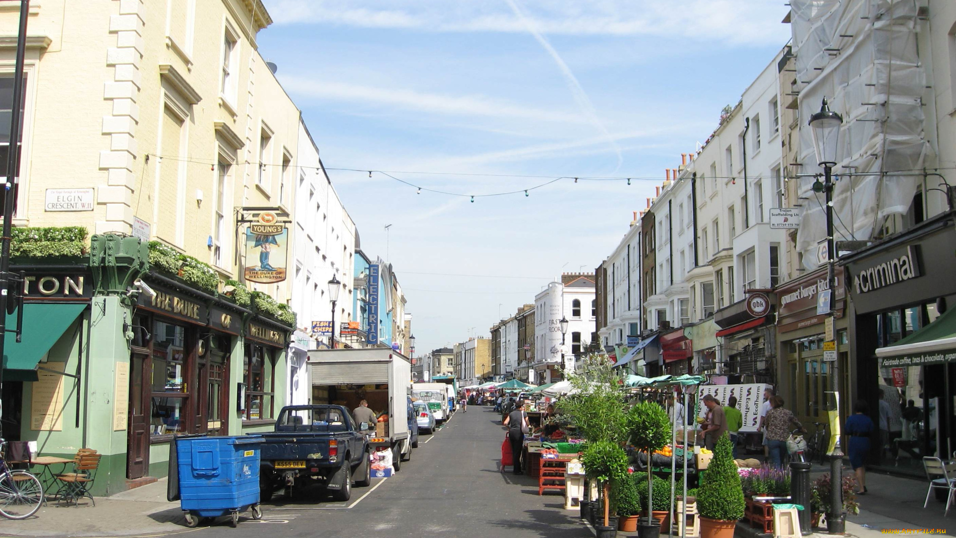 notting, hill, markets, города, лондон, великобритания