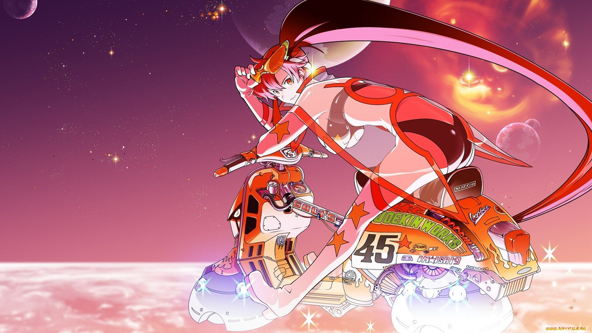 аниме, tengen, toppa, gurren, lagann, gurren-lagann, yoko, littner