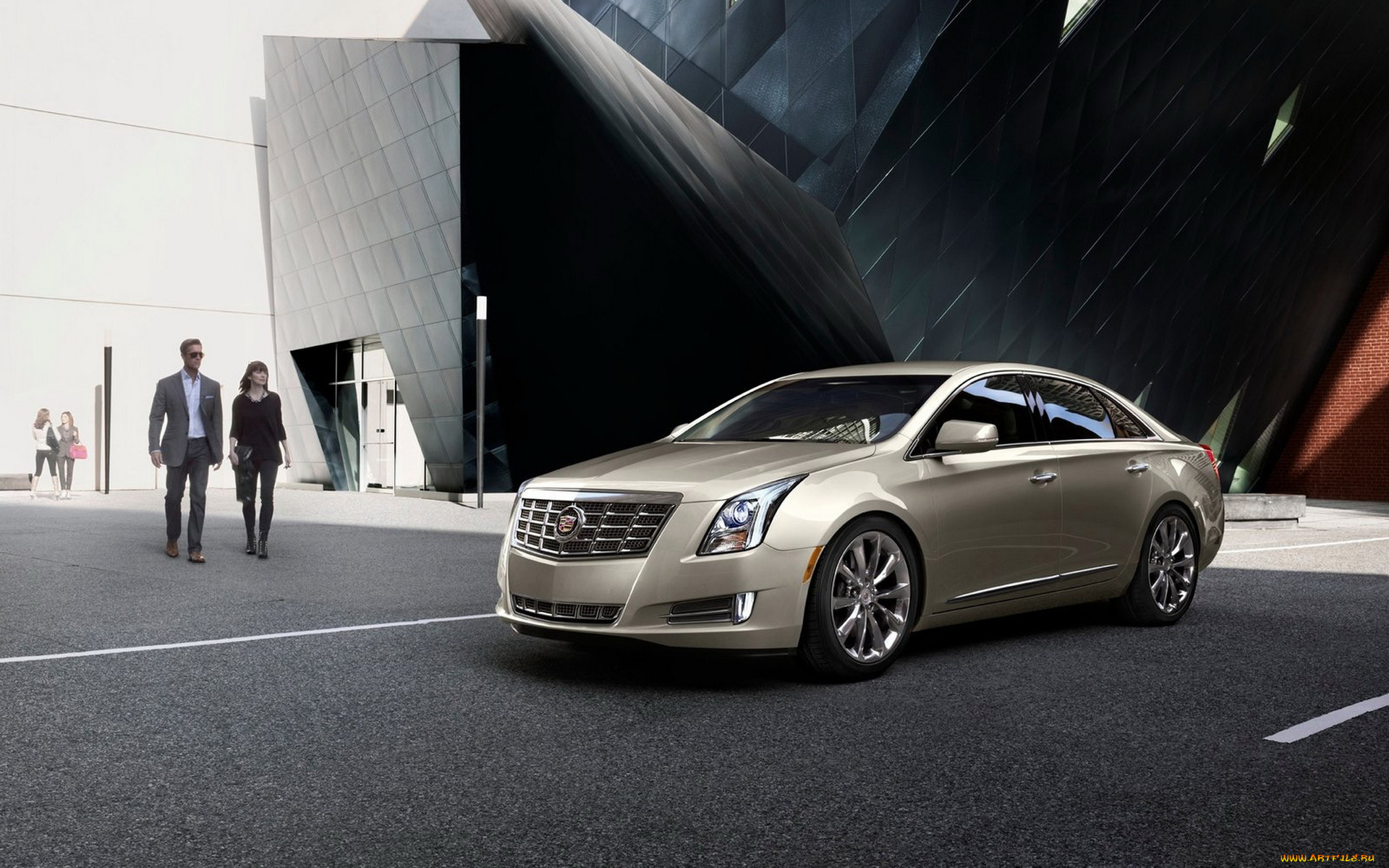 cadillac, xts, автомобили, здание, асфальт