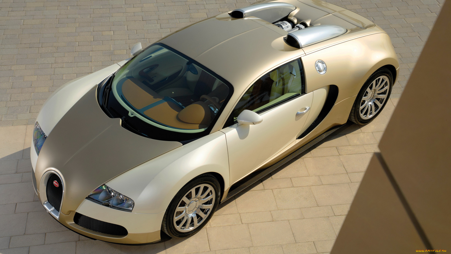 2009, bugatti, veyron, gold, colored, автомобили