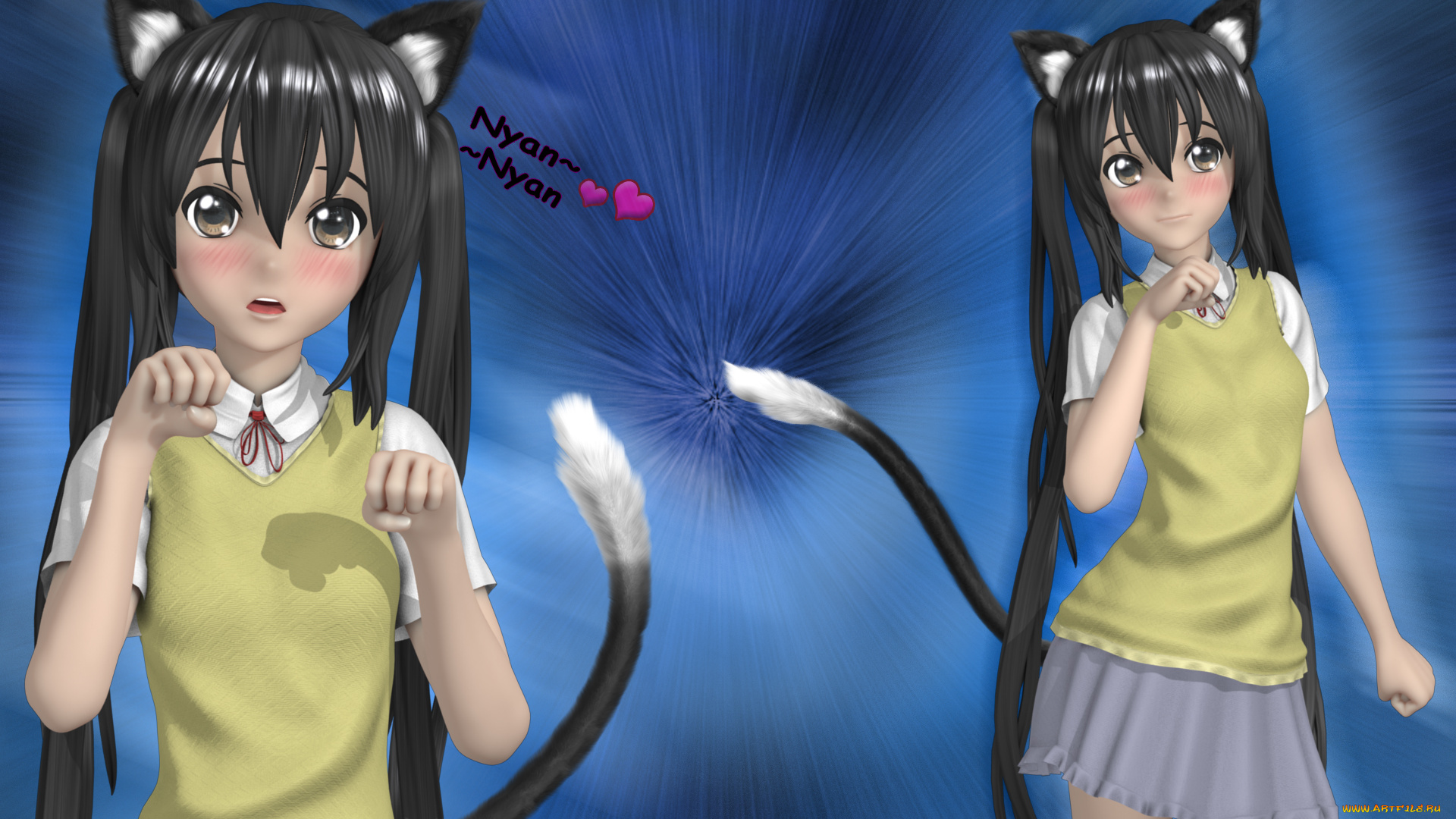 3д, графика, anime, аниме, девушки