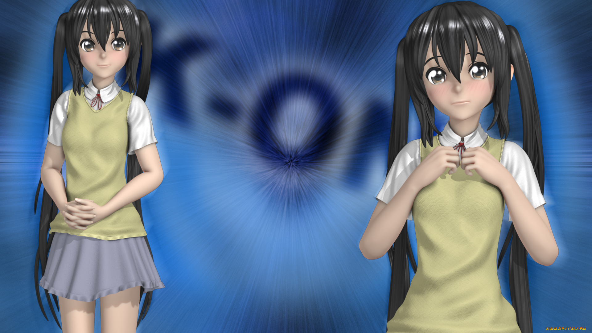 3д, графика, anime, аниме, девушки