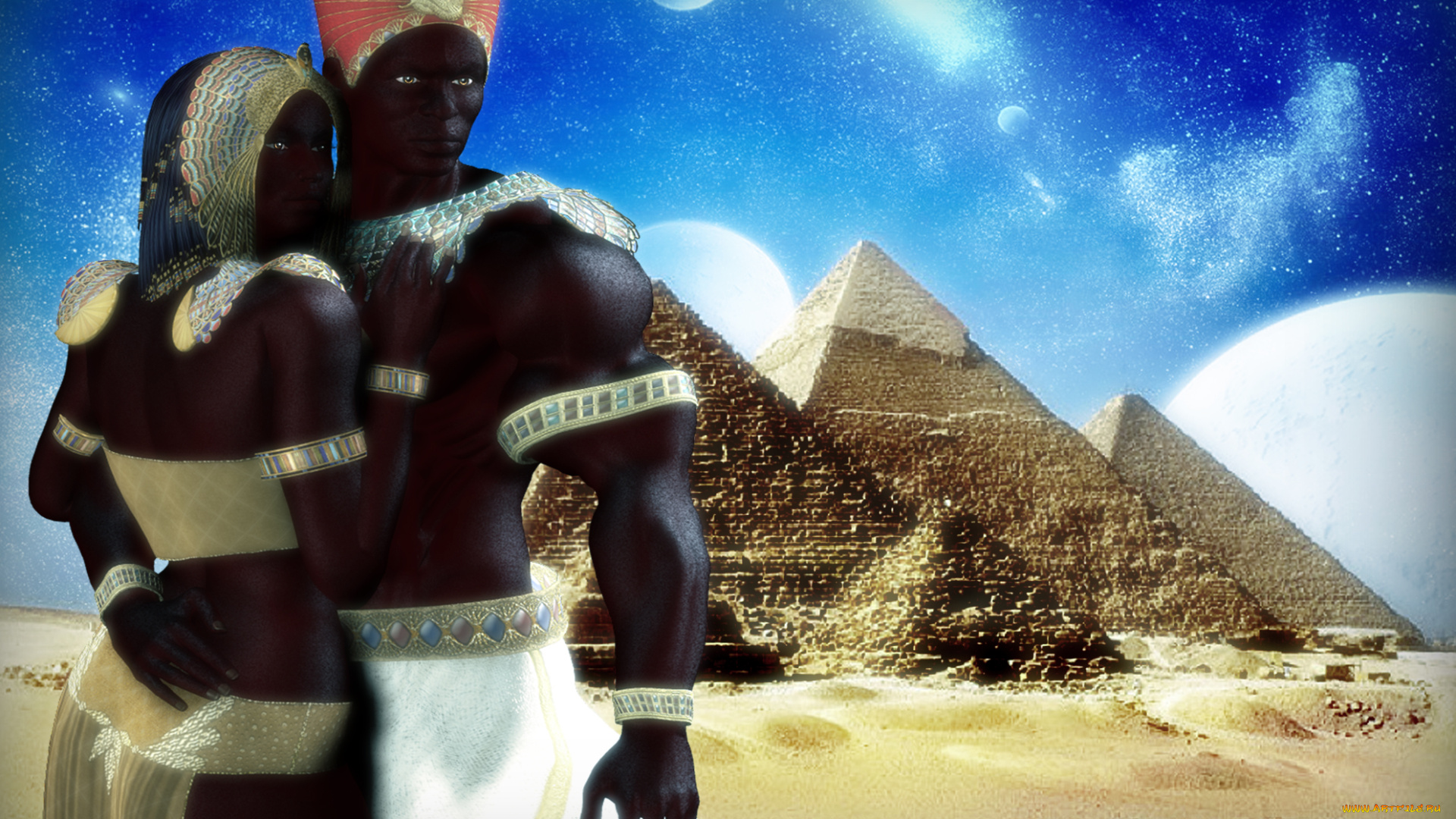 3д, графика, fantasy, фантазия, пирамиды