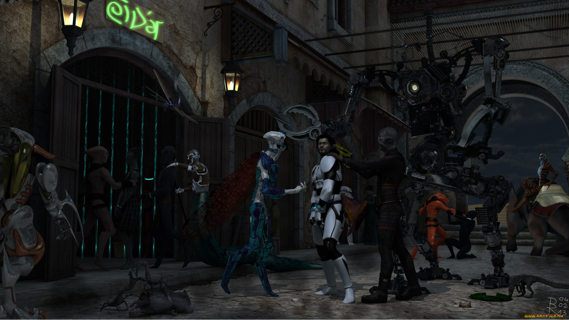 3д, графика, fantasy, фантазия, роботы