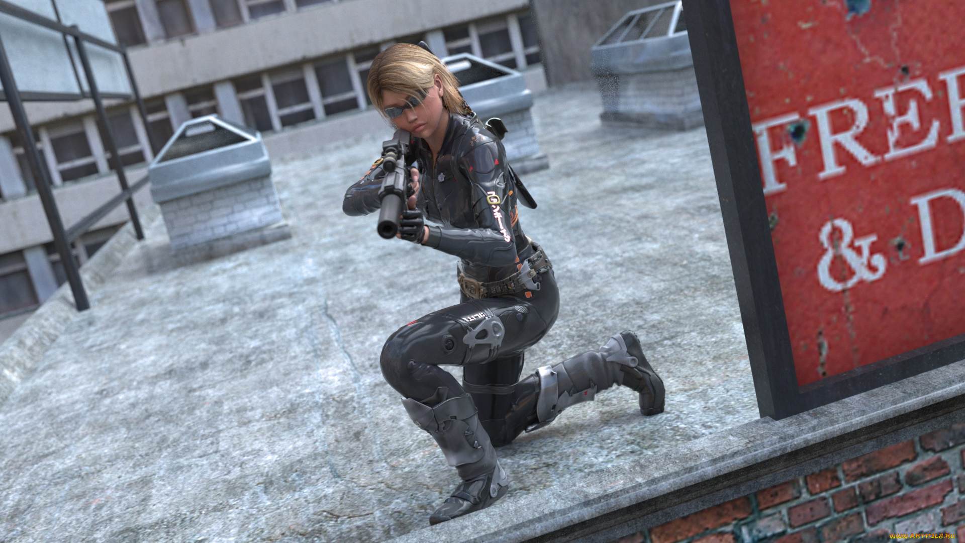 3д, графика, military, девушка, оружие