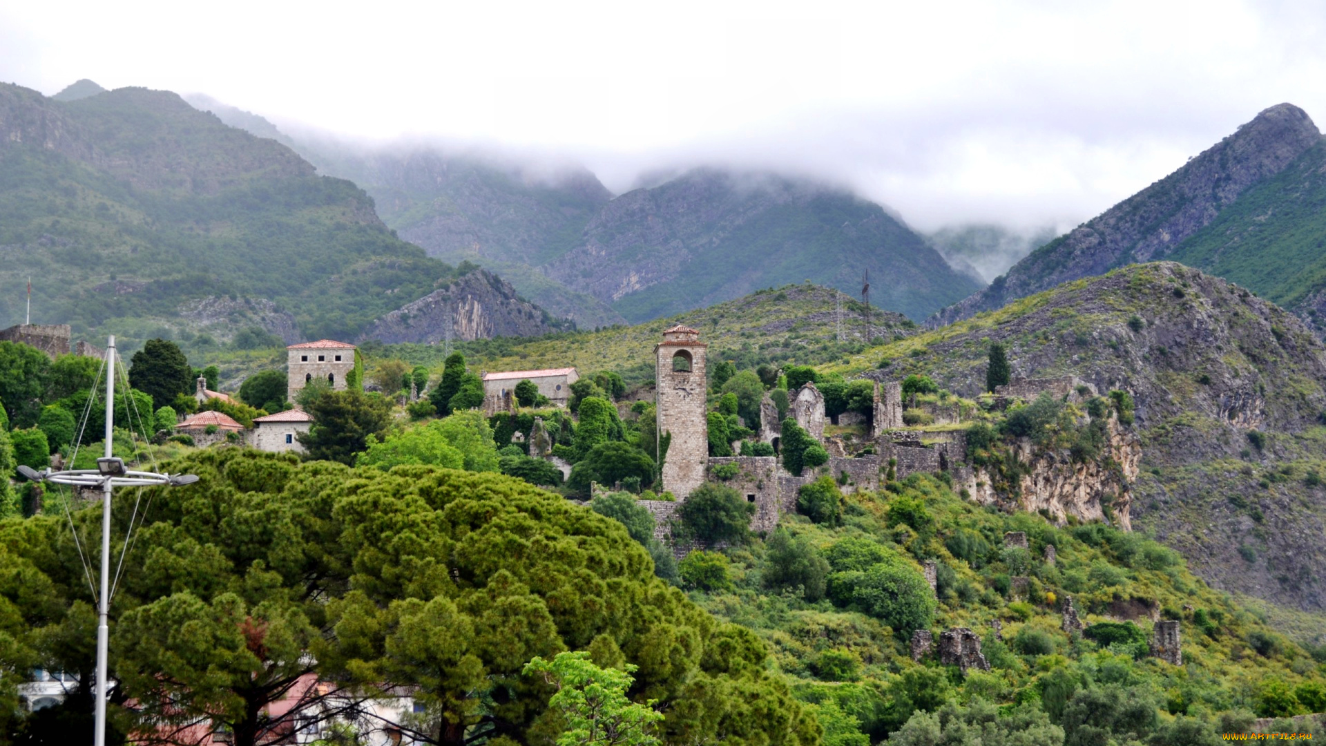 Черногория, бар, города, дворцы, замки, крепости, стены, горы, старый, город, крепость