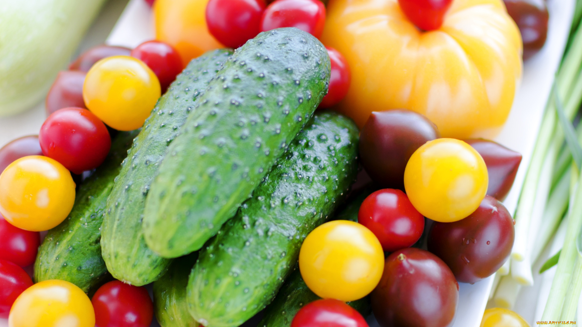 еда, овощи, помидоры, огурцы