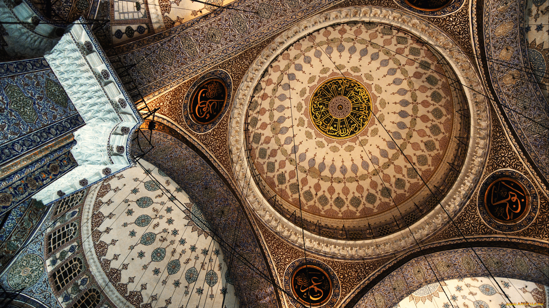 интерьер, убранство, роспись, храма, узор, потолок