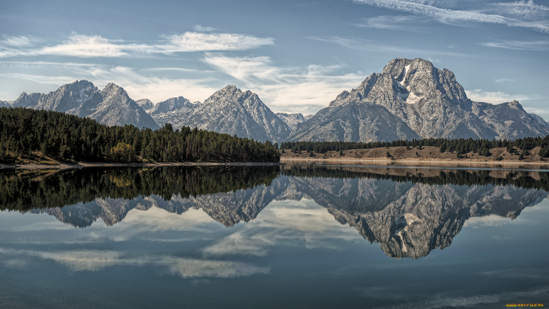 oxbow, bend, lake, grand, teton, national, park, природа, реки, озера, лес, гранд-титон, wyoming, отражение, озеро, горы