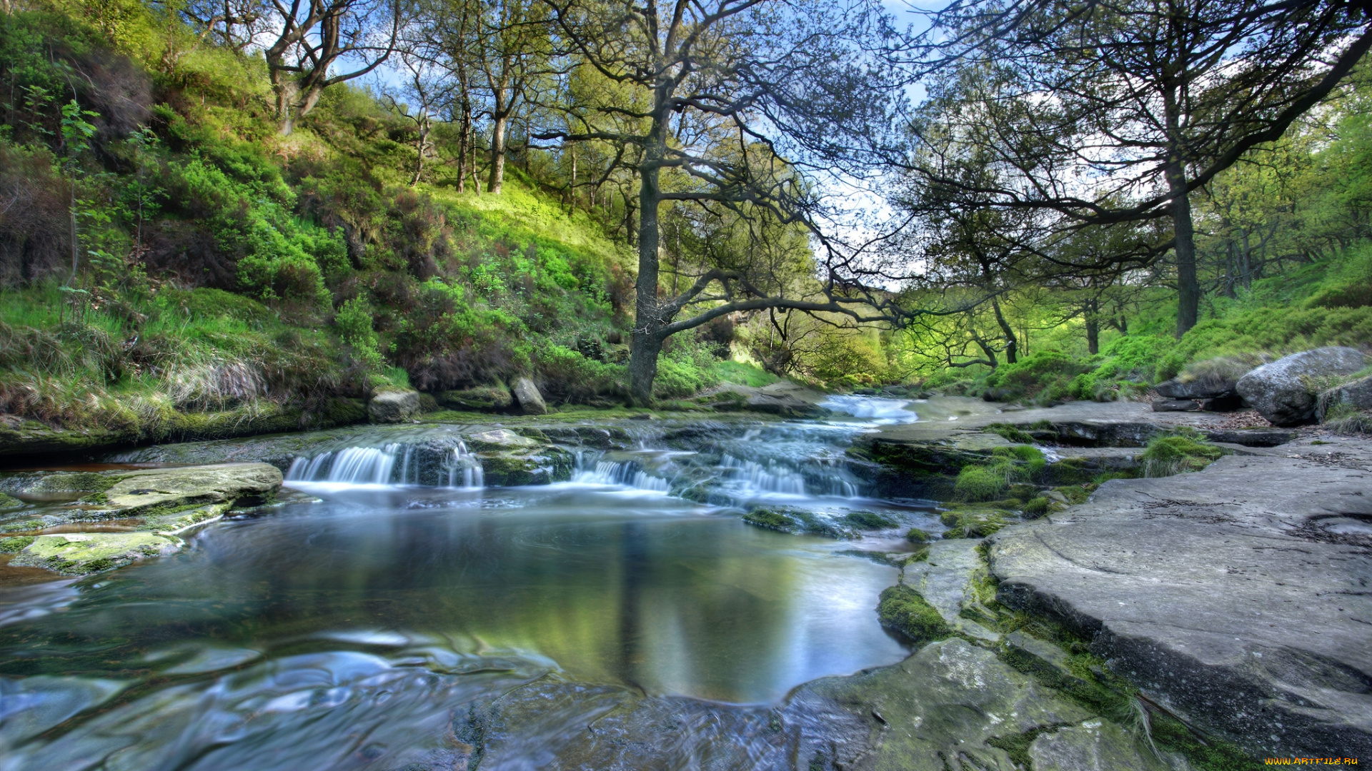 peak, district, national, park, england, природа, реки, озера, национальный, парк, пик-дистрикт, англия, река, деревья, склоны