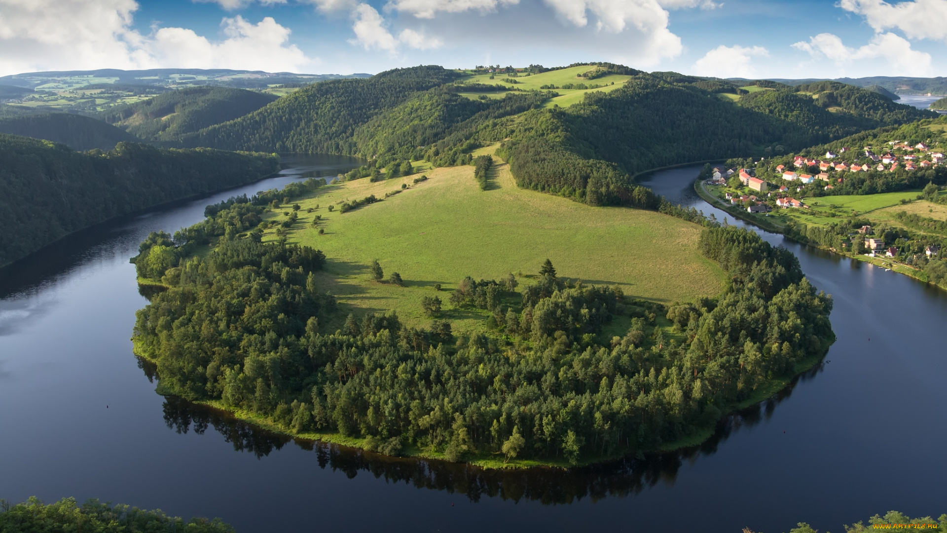 природа, реки, озера, река, рельеф, зелень