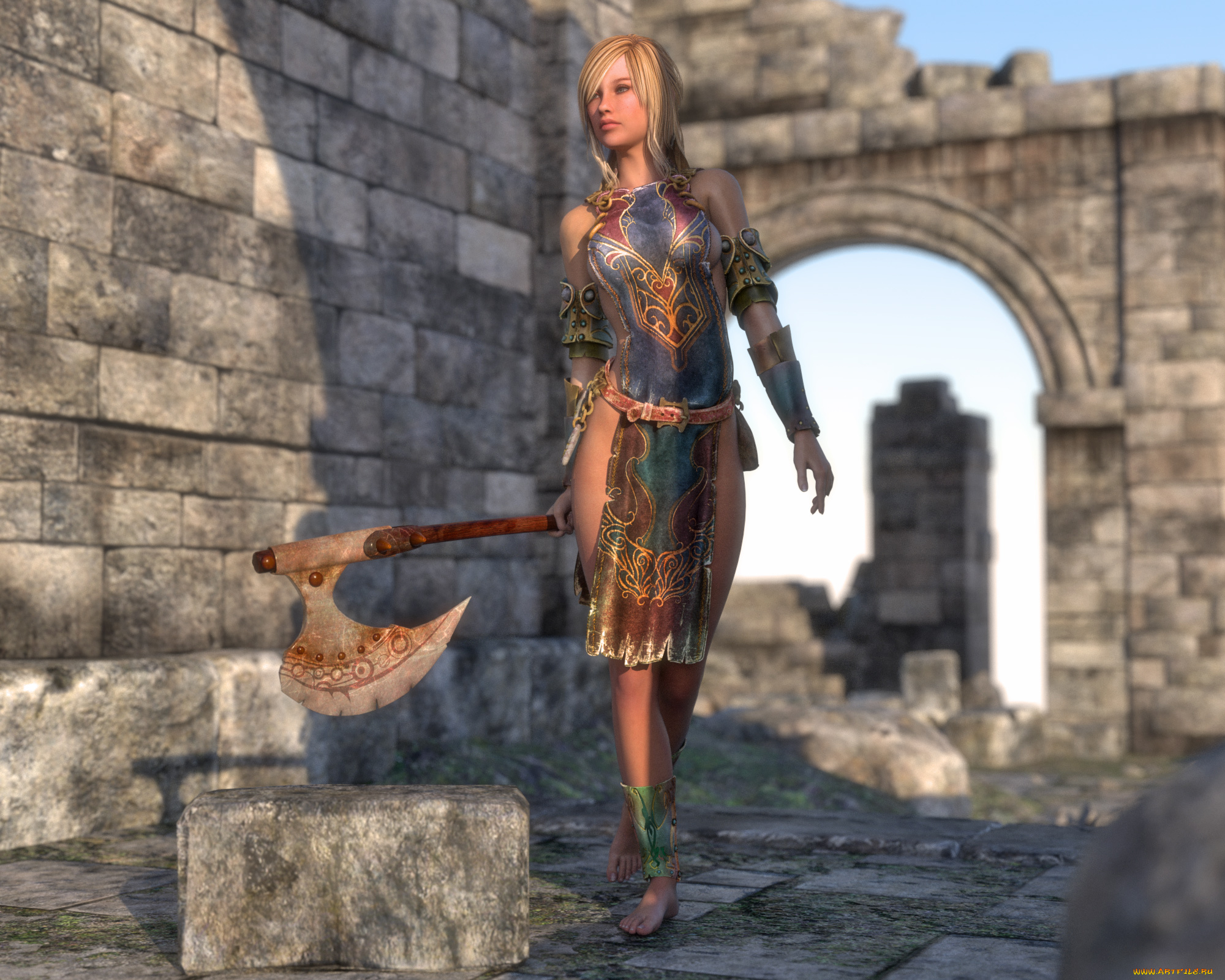 3д, графика, amazon, амазонки, оружие, девушка