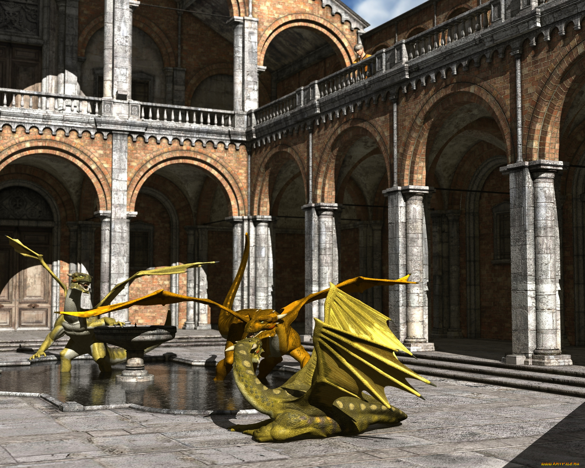 3д, графика, fantasy, фантазия, драконы