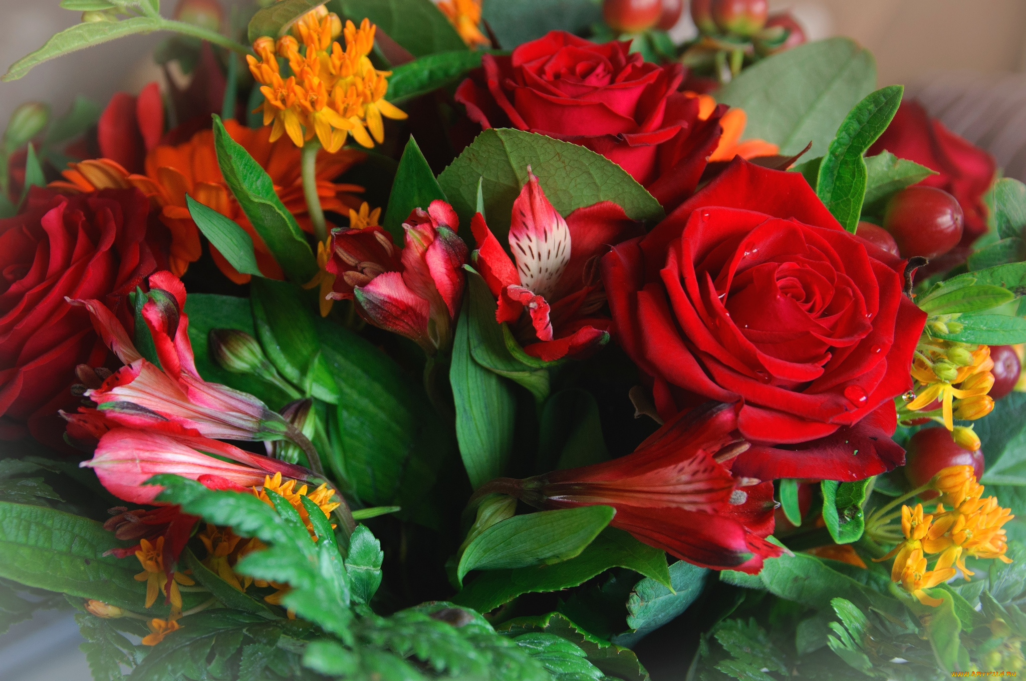 цветы, букеты, композиции, розы, альстромерия