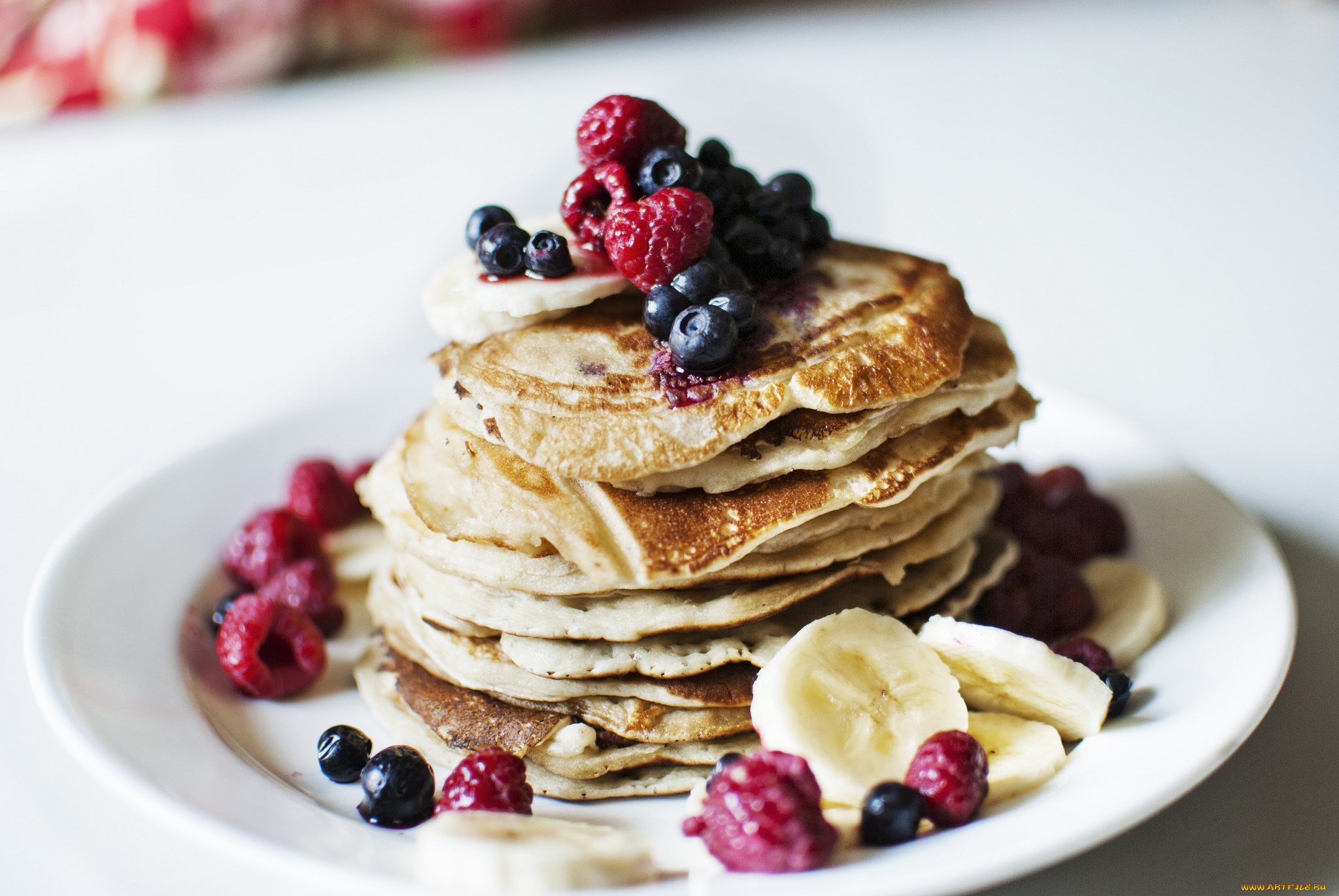 еда, блины, оладьи, блинчики, ягоды