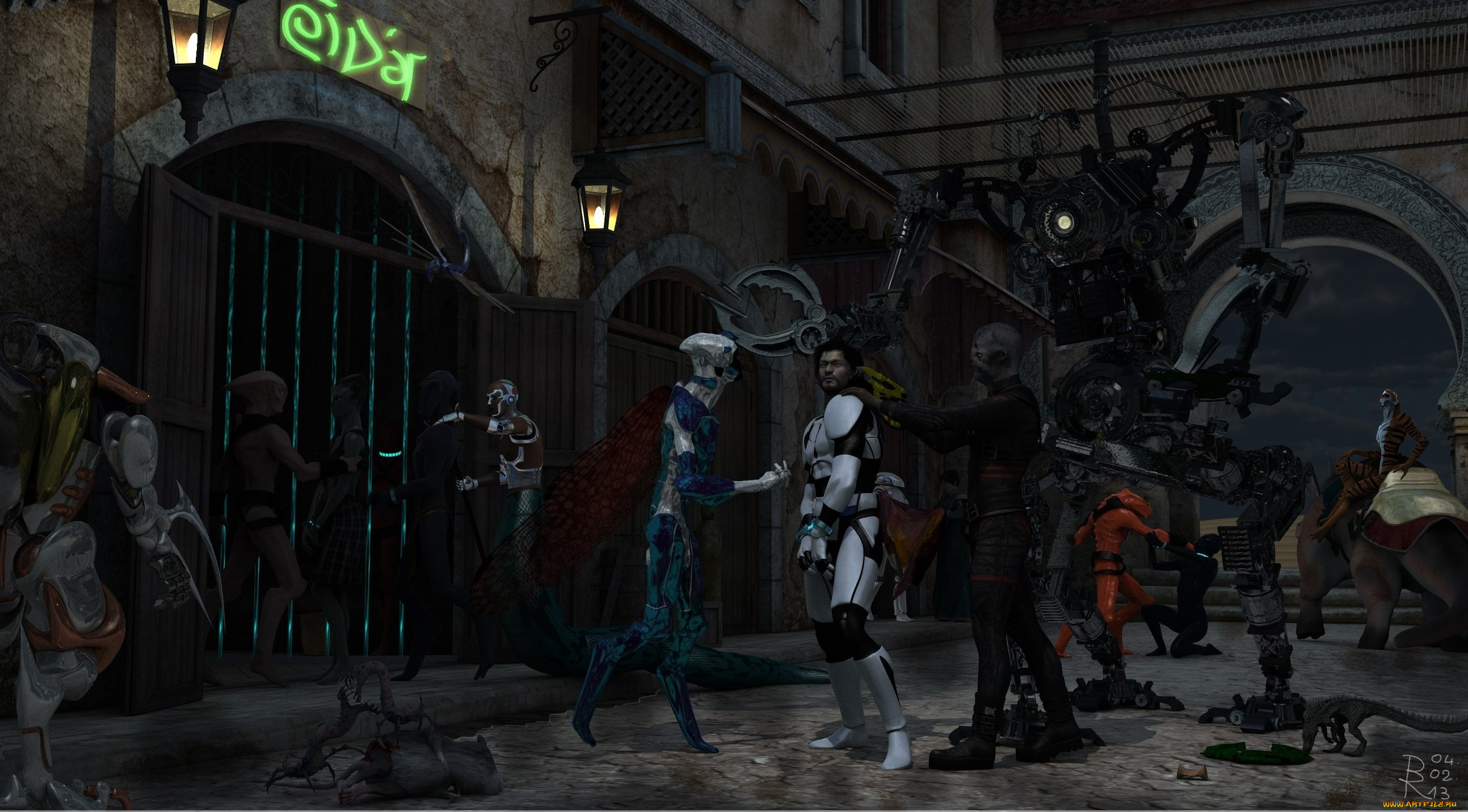 3д, графика, fantasy, фантазия, роботы