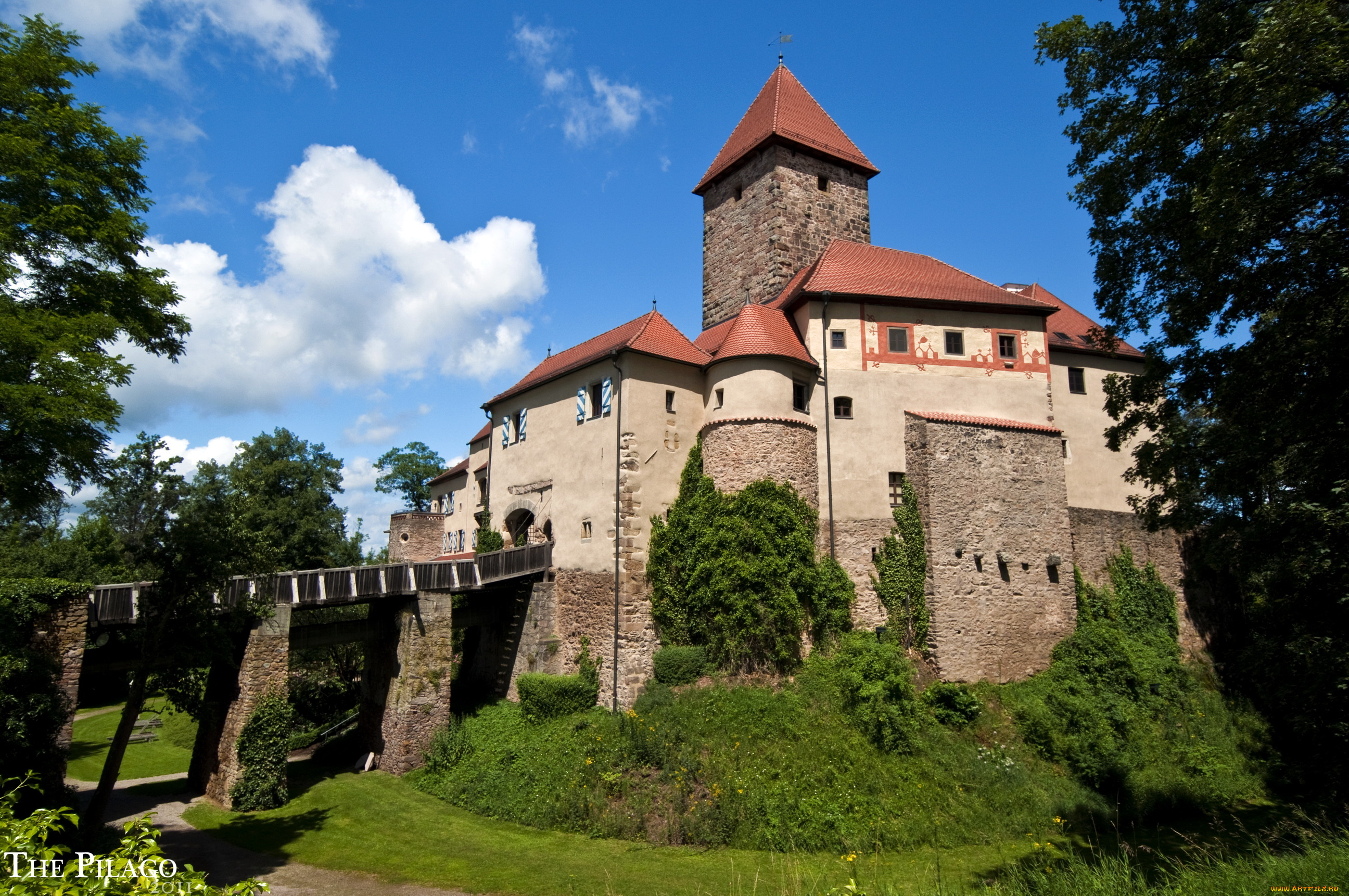 германия, бавария, castle, wernberg, города, дворцы, замки, крепости, замок, ландшафт
