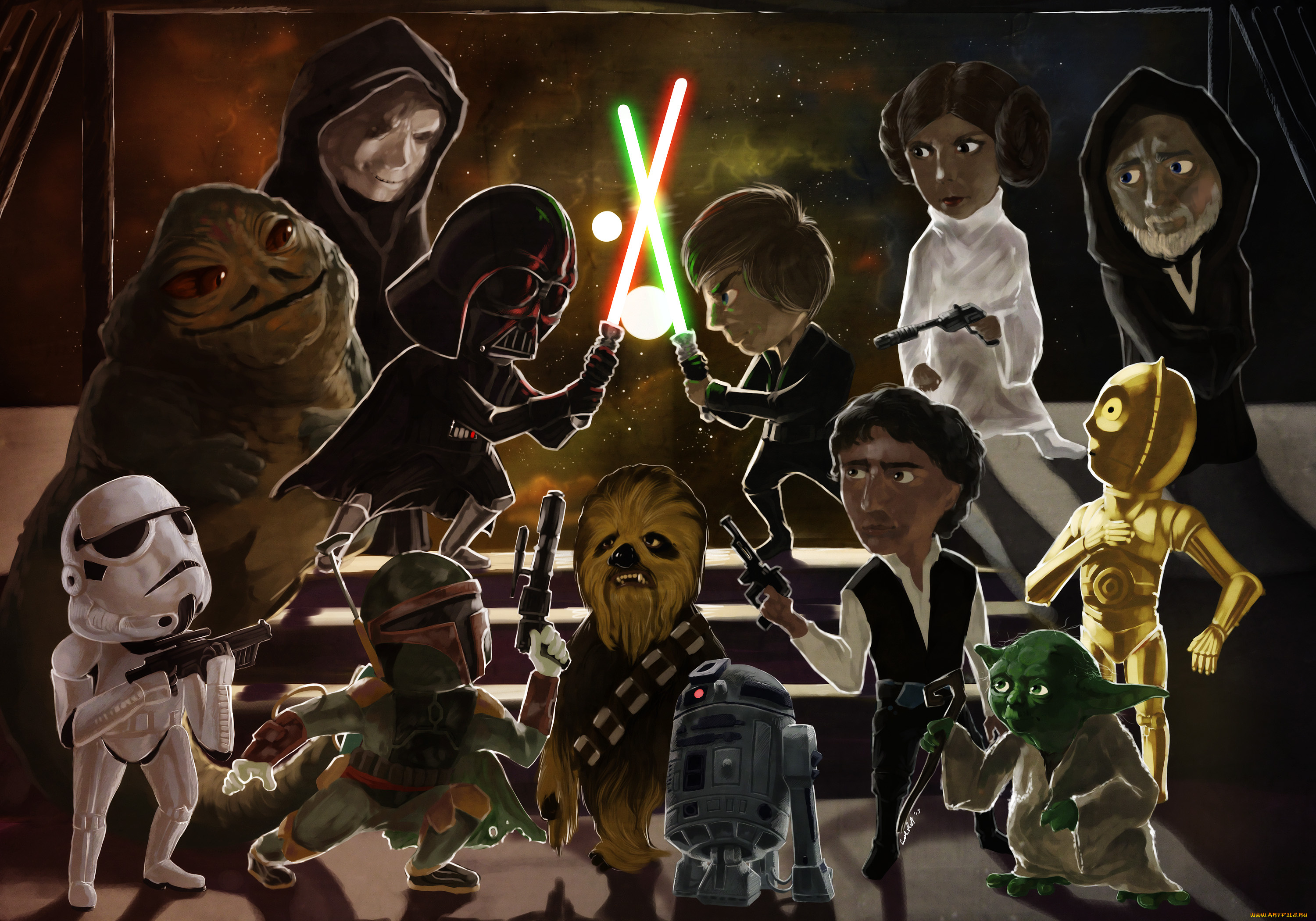 рисованные, комиксы, звездные, войны