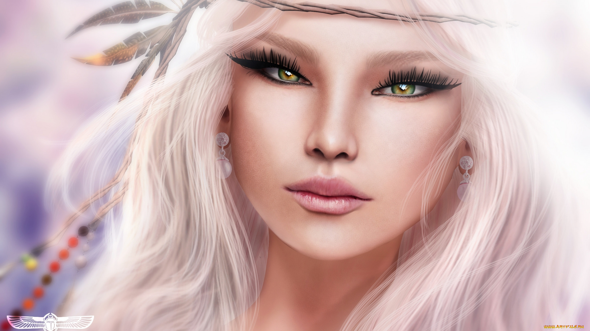 3д, графика, portraits, , портрет, блондинка