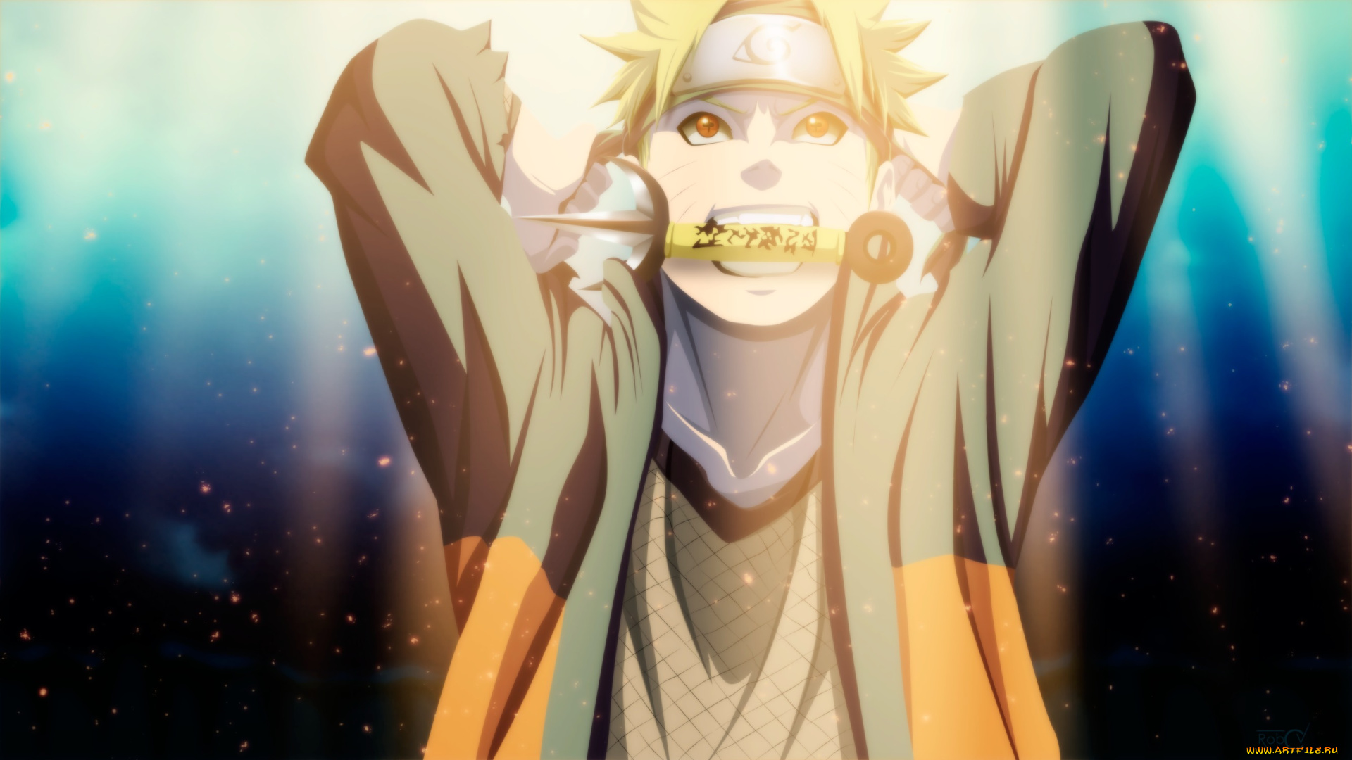 аниме, naruto, kunai, uzumaki, manga, robcv, art