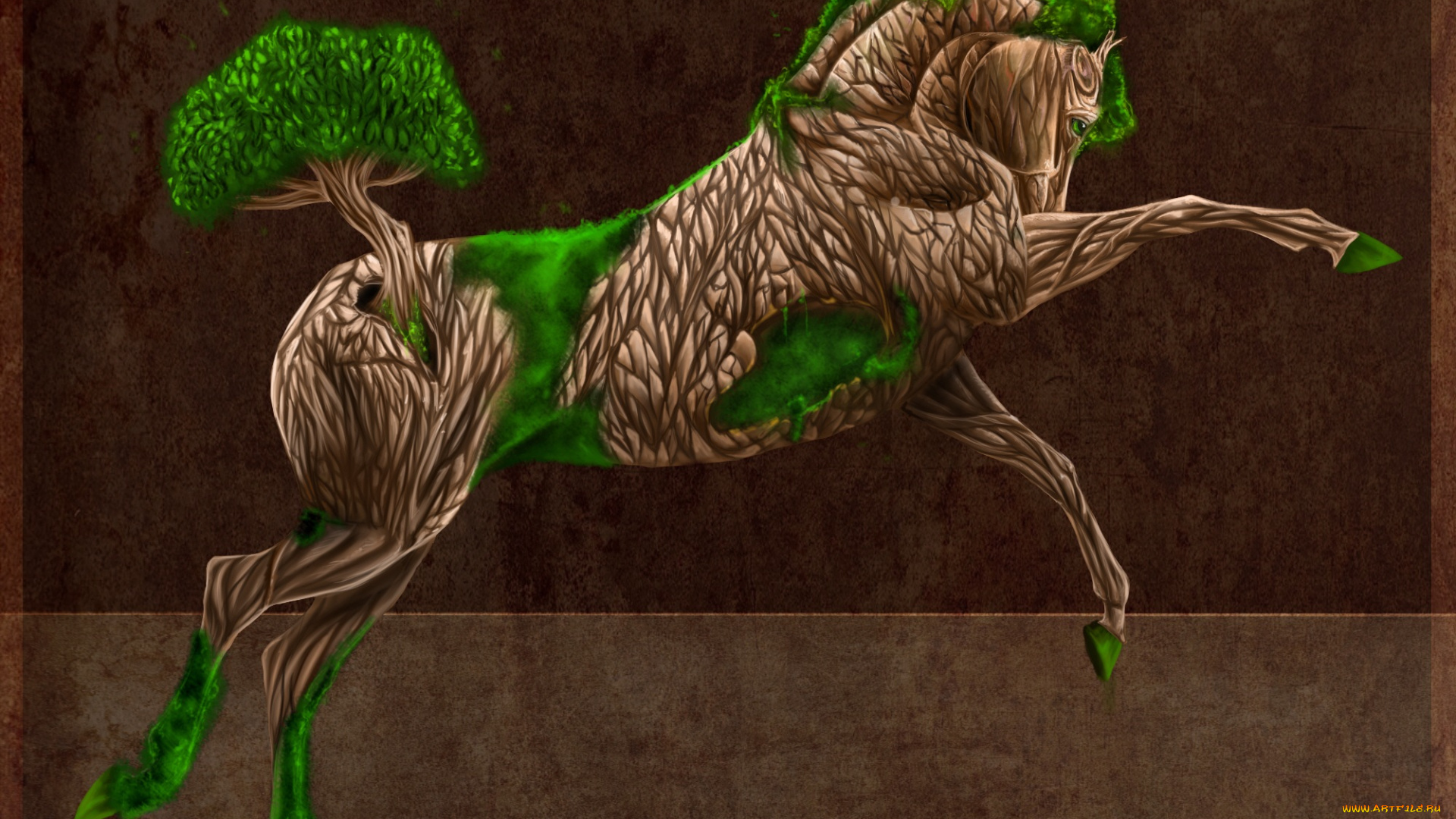 рисованные, животные, , сказочные, , мифические, сказочная, древесная, лошадь