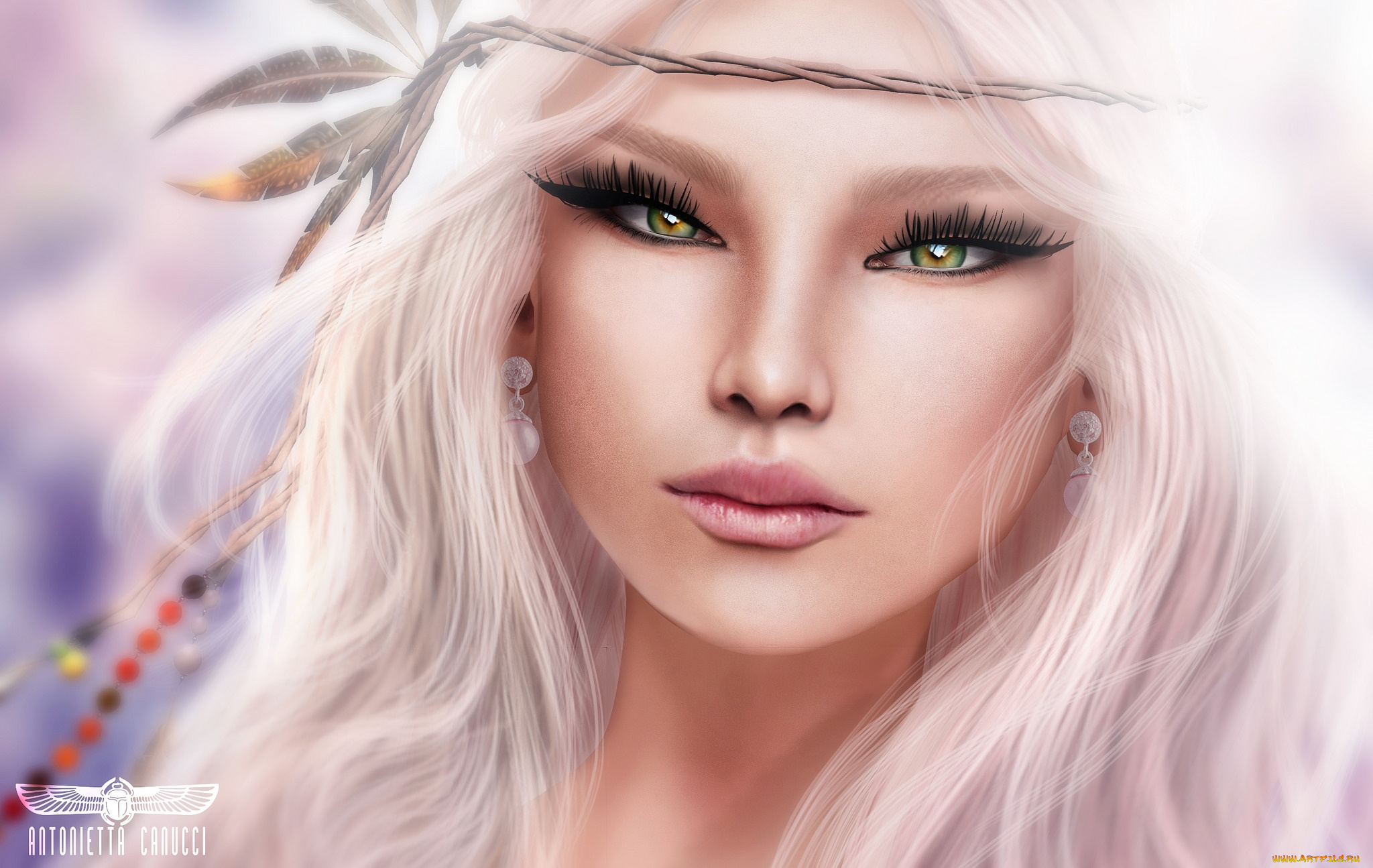 3д, графика, portraits, , портрет, блондинка