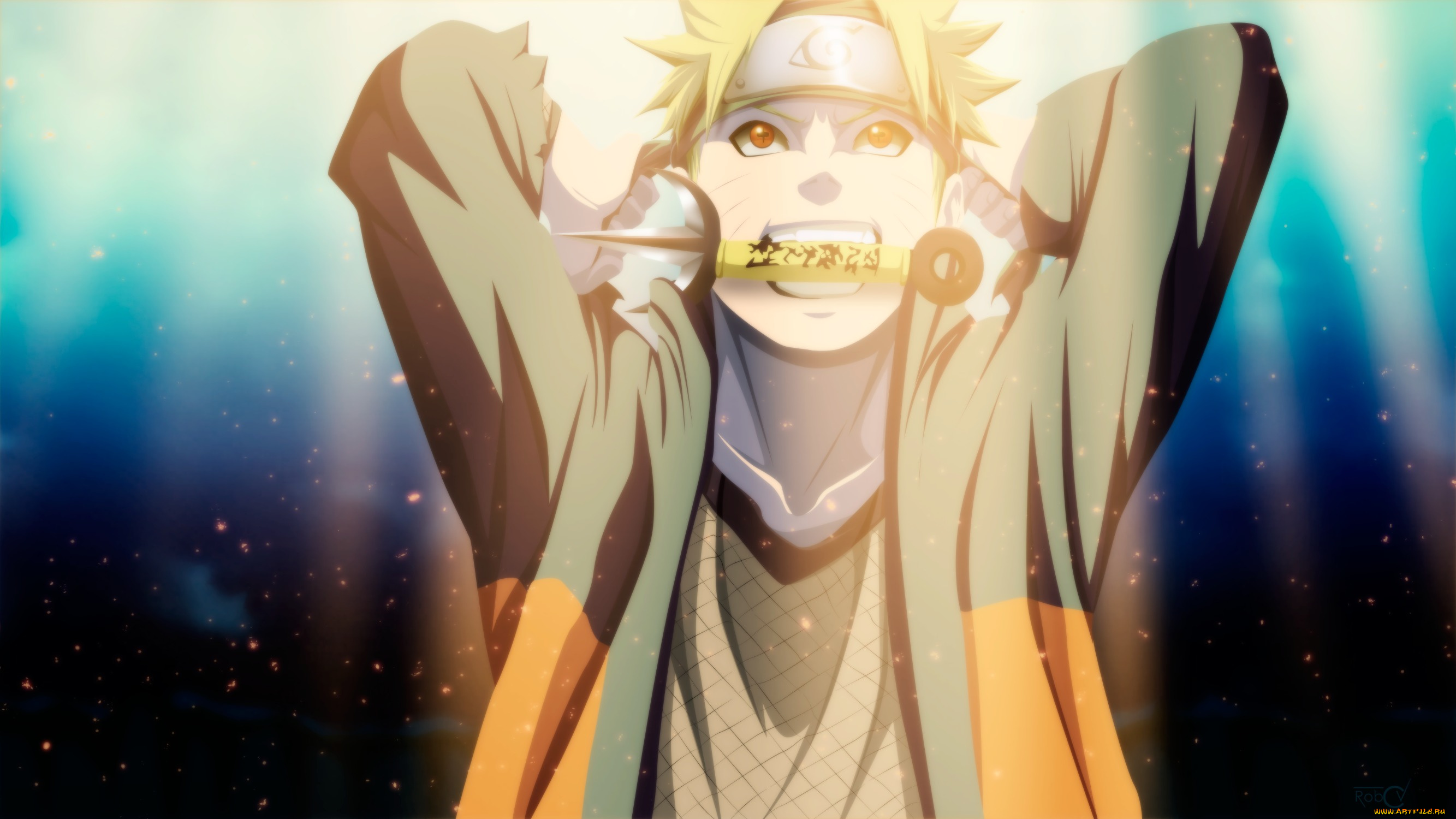 аниме, naruto, kunai, uzumaki, manga, robcv, art