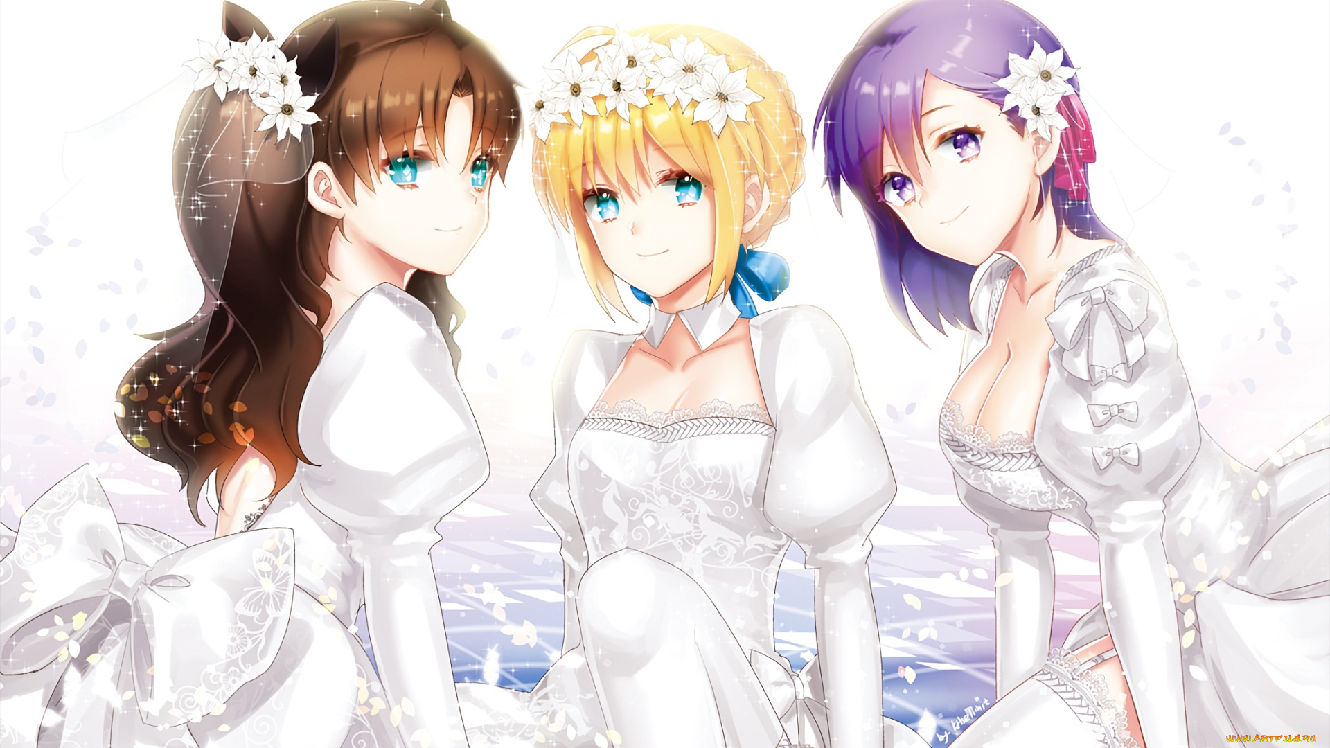 аниме, fate, stay, night, невесты
