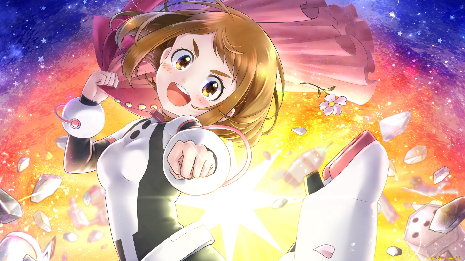 boku, no, hero, academia, аниме, фон, взгляд, девушка