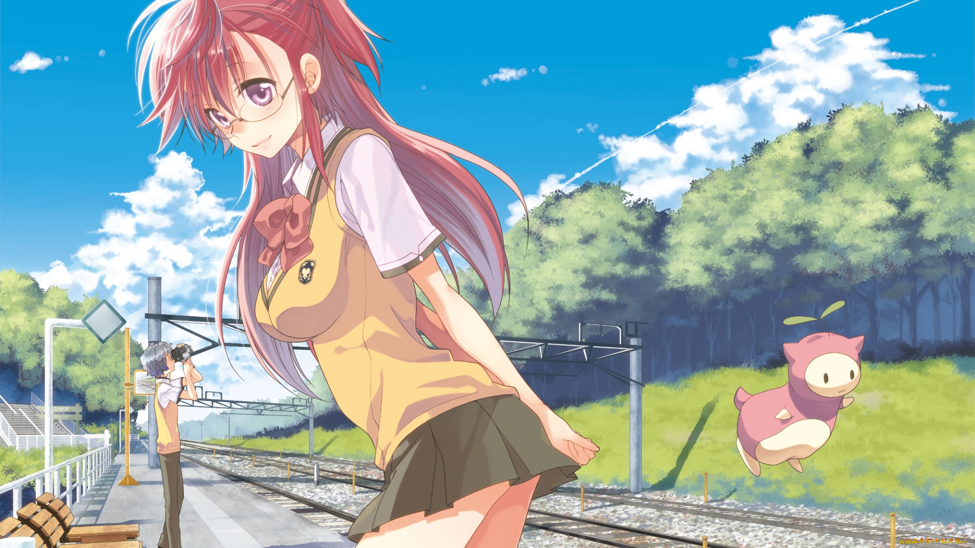 waiting, in, summer, аниме, ano, natsu, de, matteru, фон, девушка, взгляд