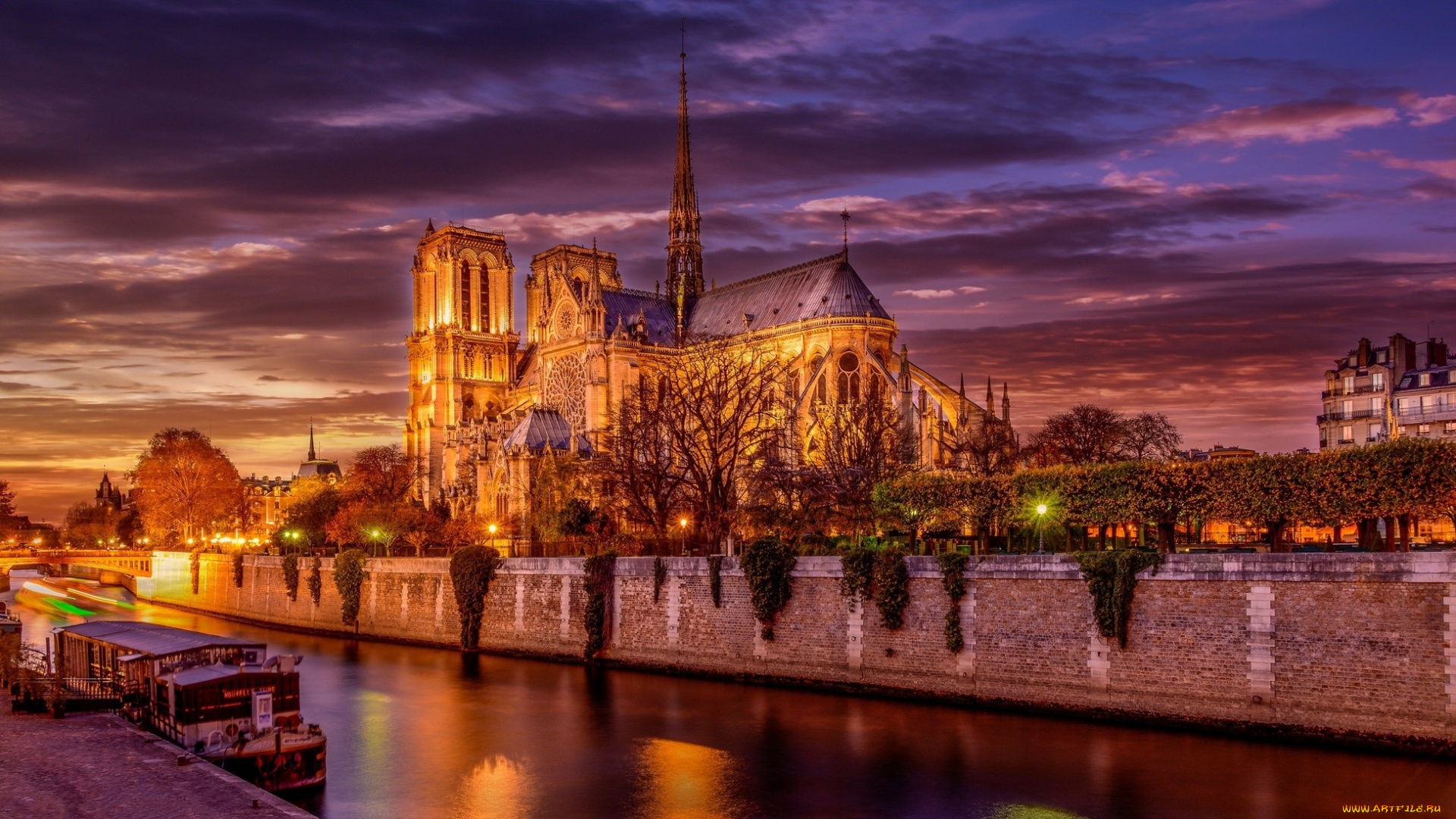 города, париж, , франция, notre, dame, париж, город