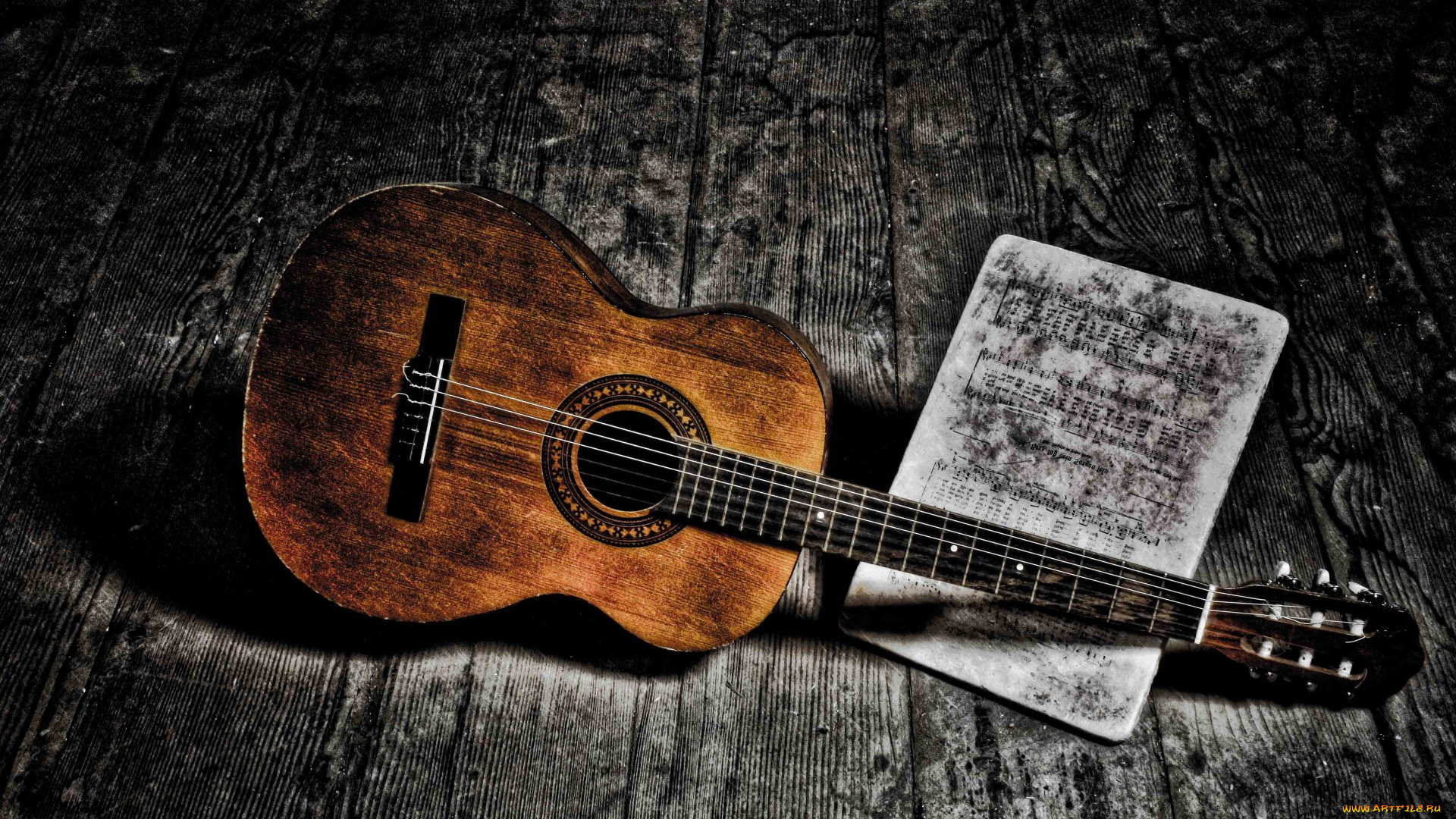 музыка, -музыкальные, инструменты, гитара, ноты