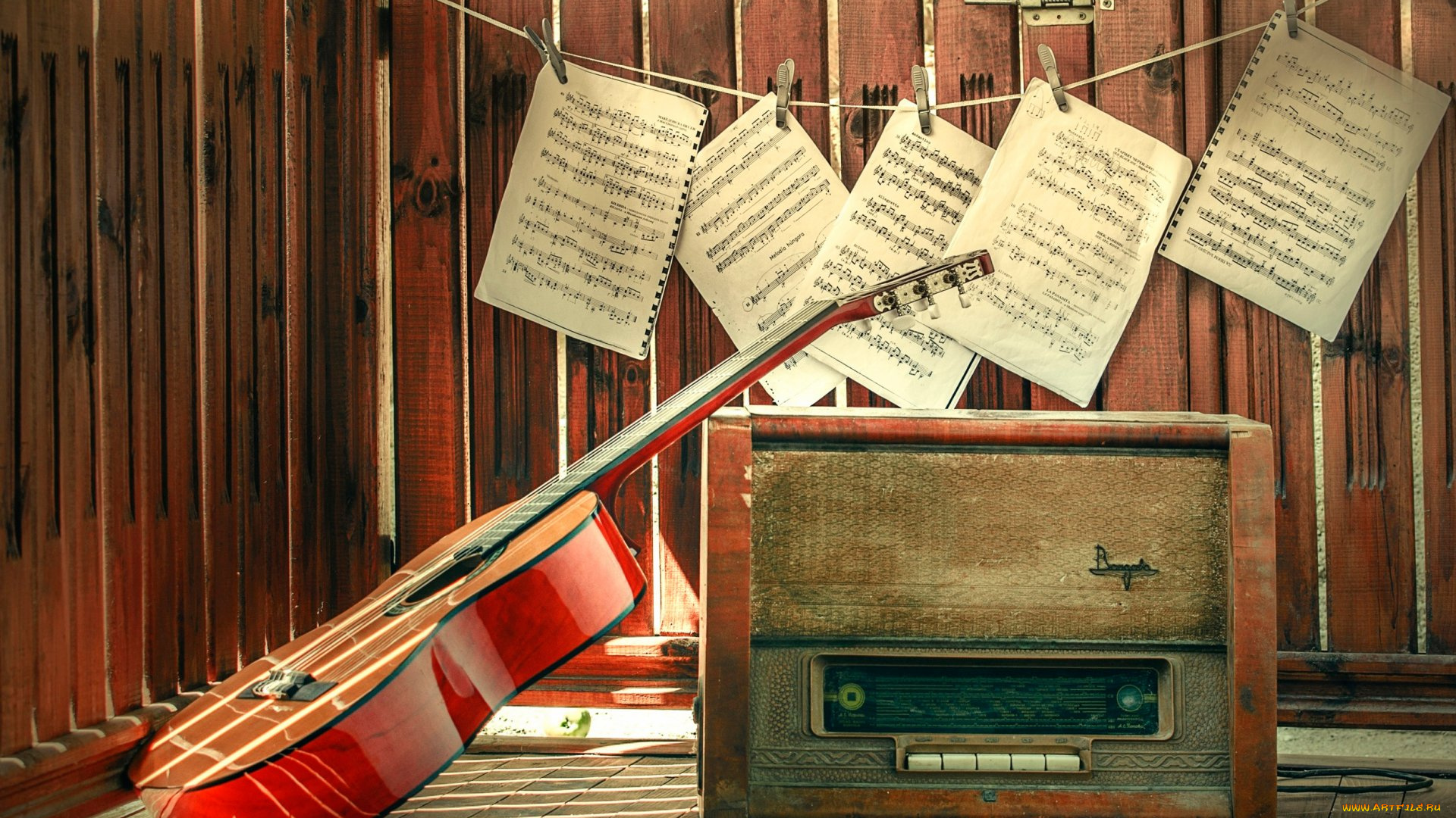 музыка, -музыкальные, инструменты, радио, гитара