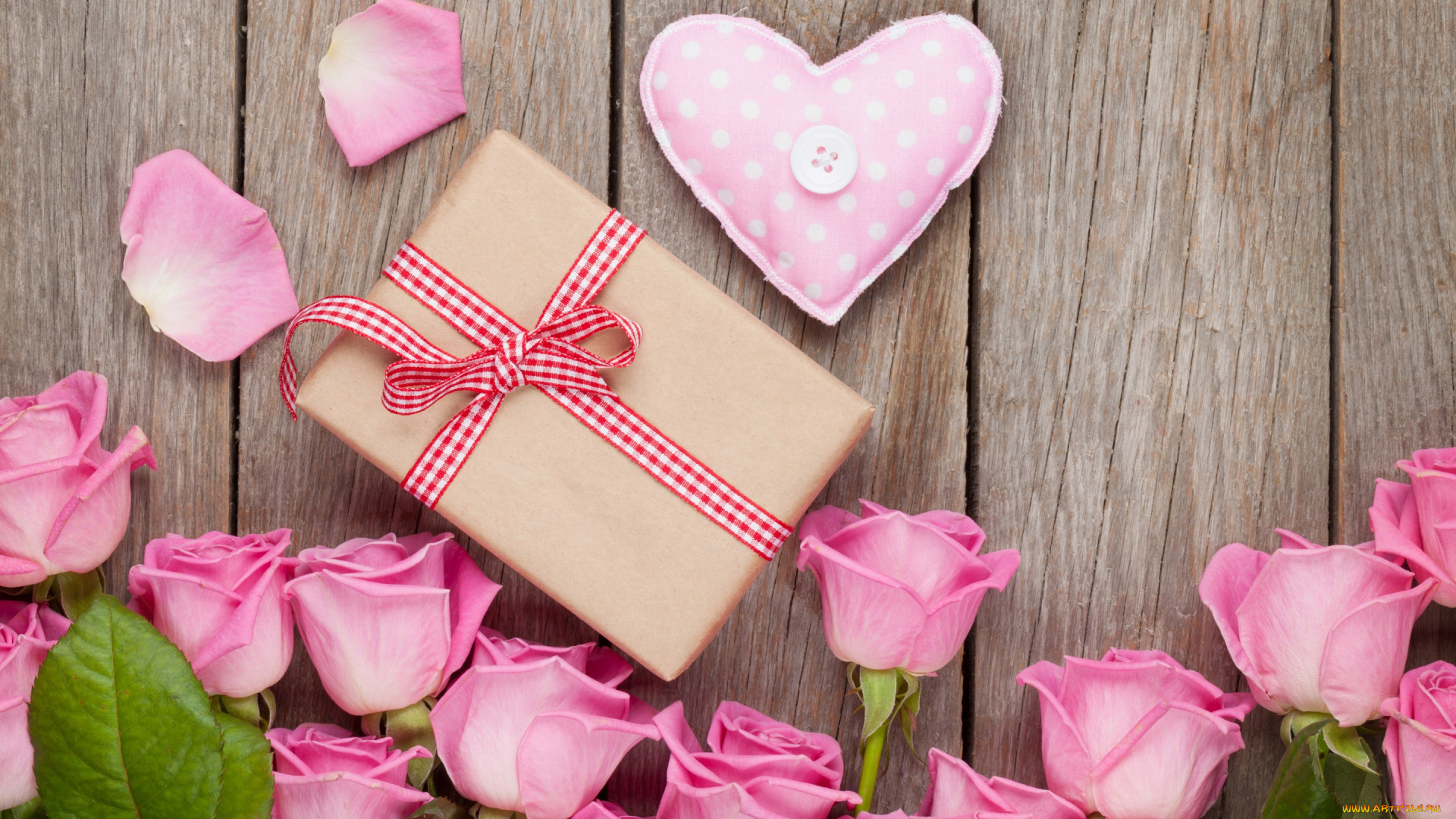 праздничные, день, святого, валентина, , сердечки, , любовь, heart, petals, pink, sweet, valentine`s, day, love, roses, розы, gift, romantic