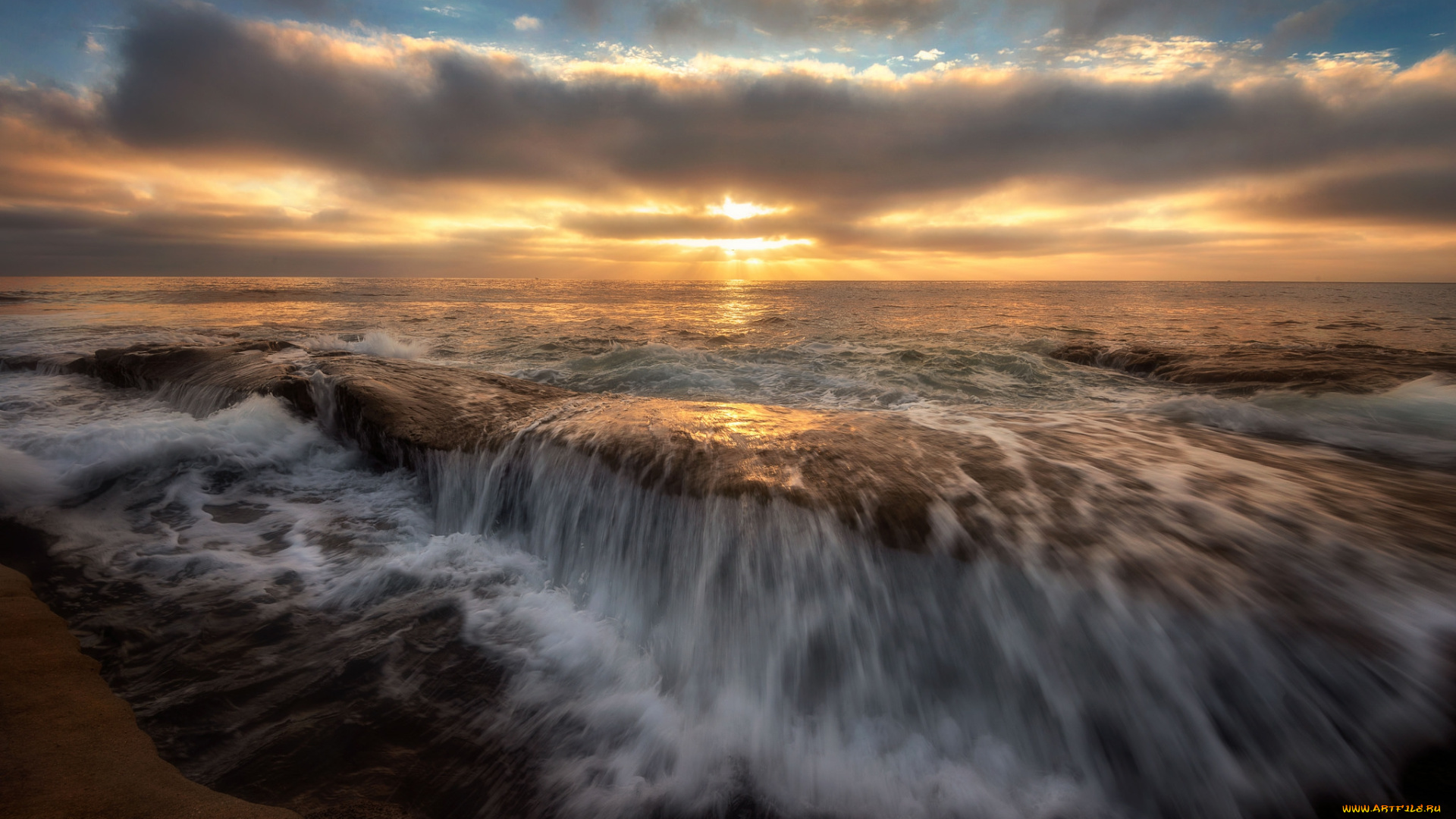 природа, побережье, простор