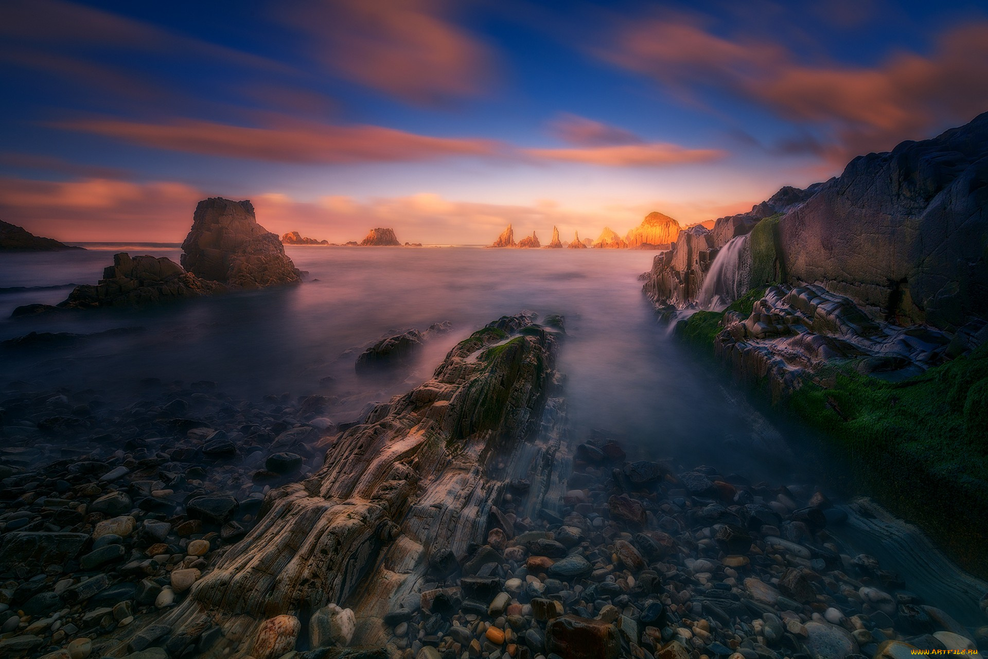 природа, побережье, простор