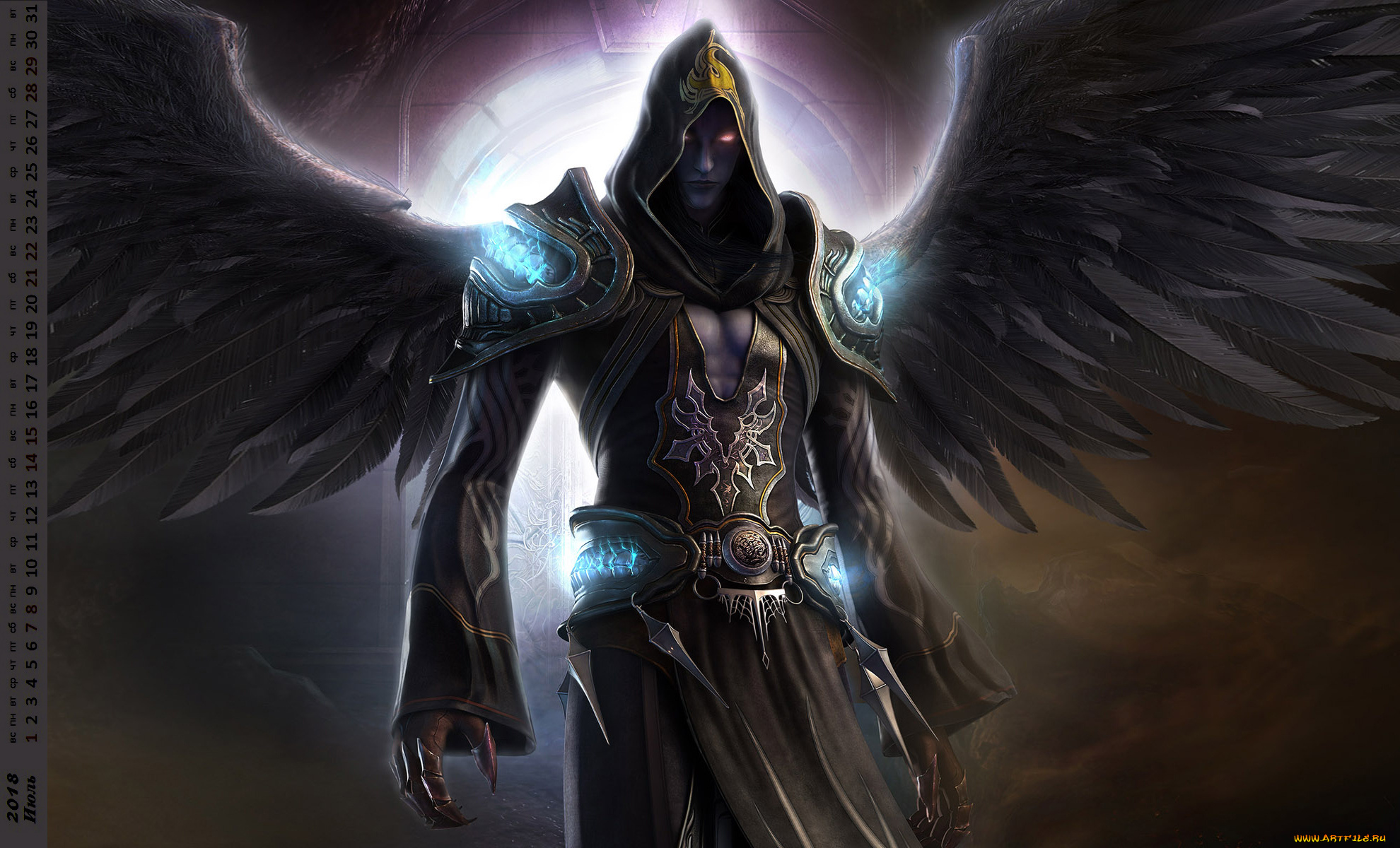 календари, фэнтези, крылья, человек