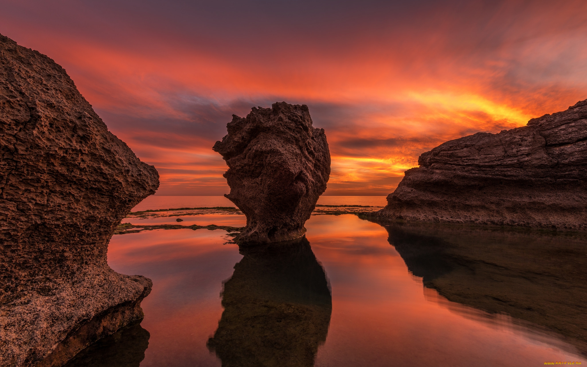 природа, побережье, простор