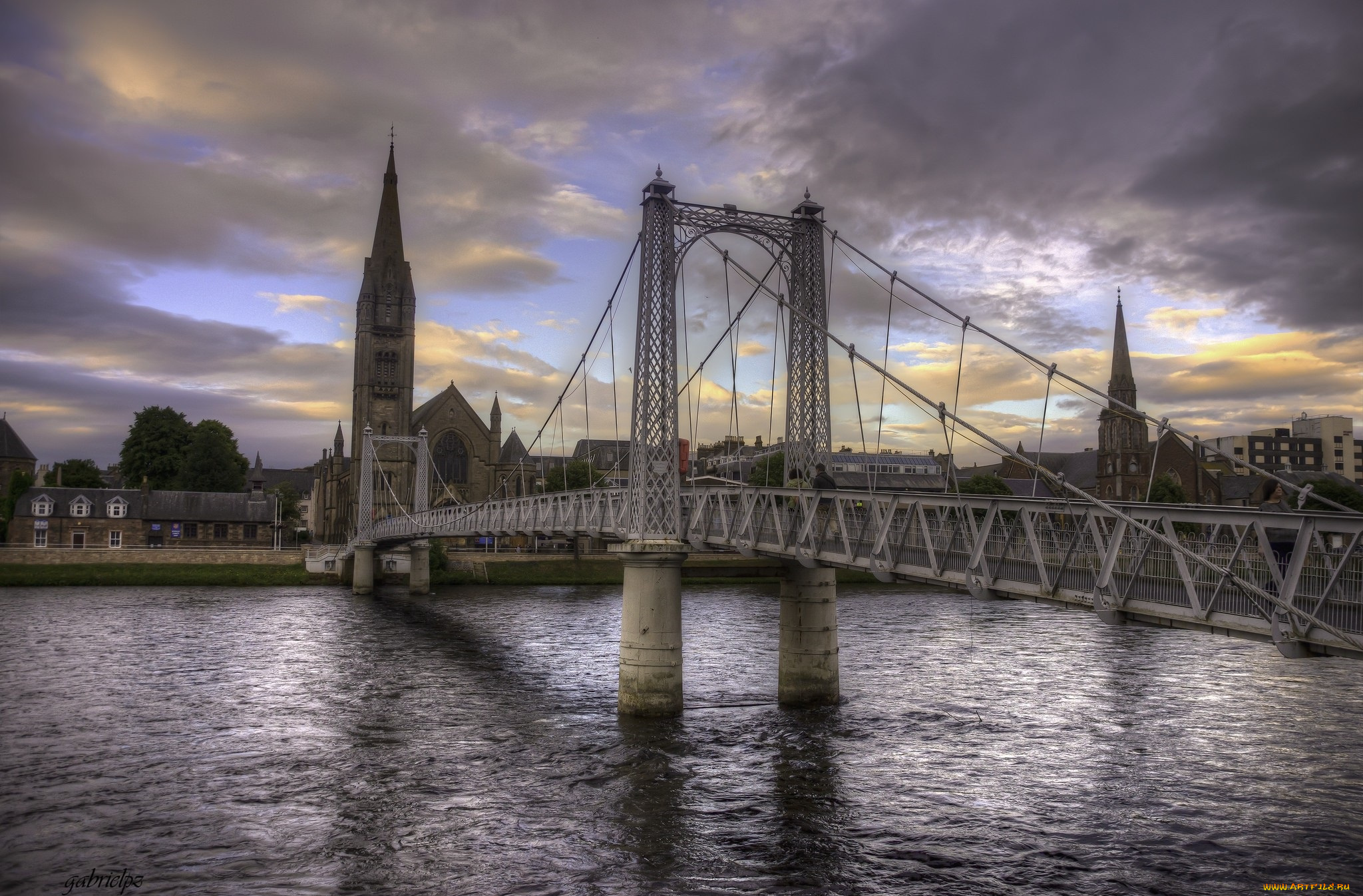 города, -, мосты, пейзаж, мост, вода