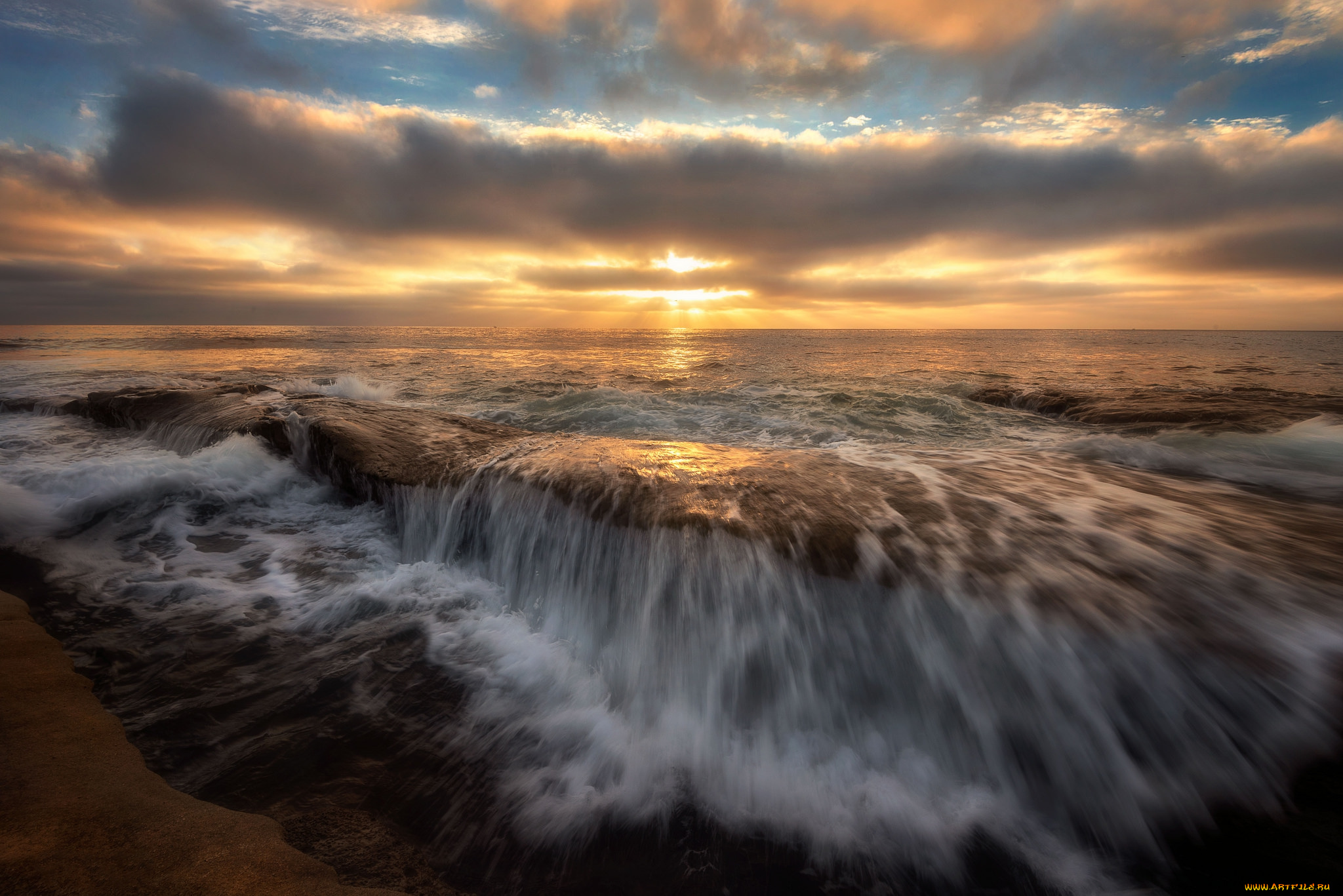 природа, побережье, простор