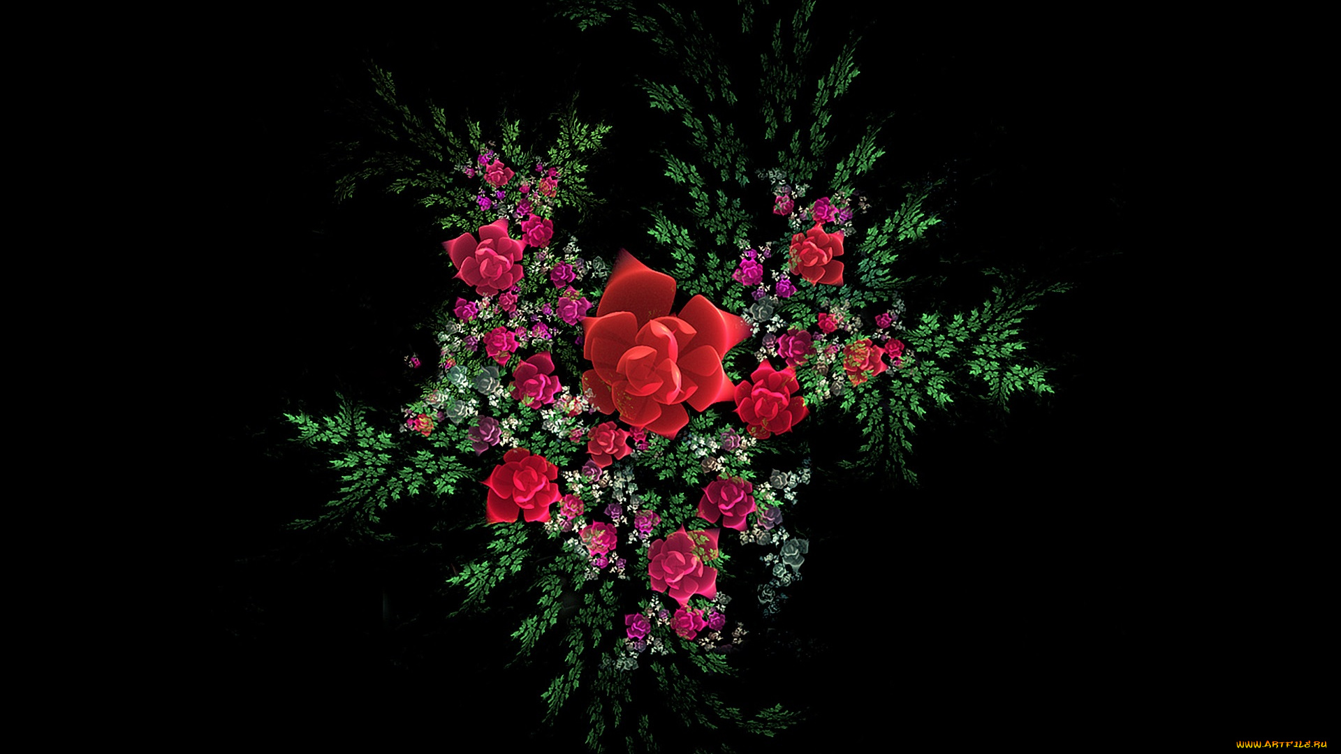 3д, графика, цветы, , flowers, цветы, фон