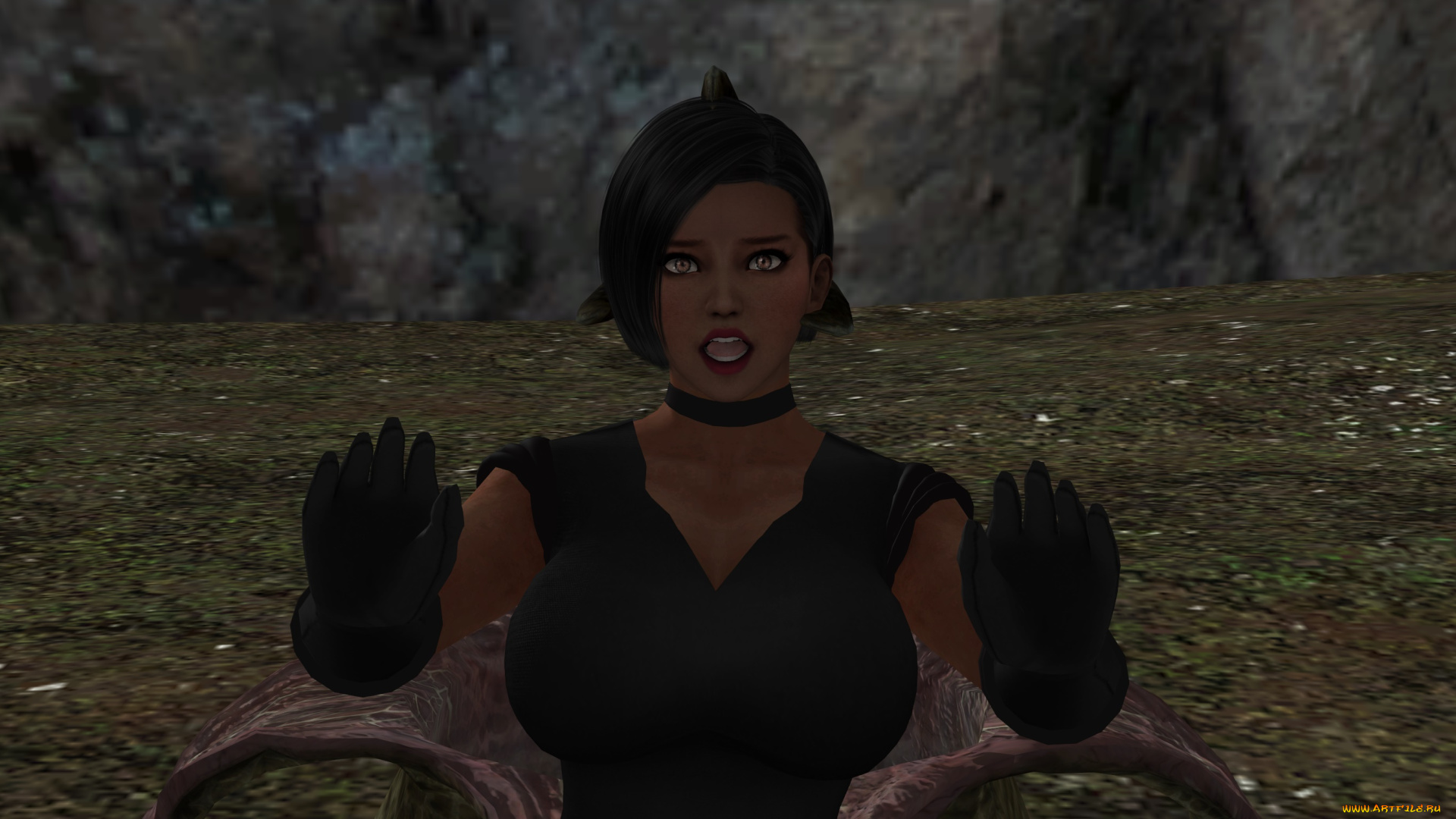 3д, графика, фантазия, , fantasy, девушка, взгляд, фон