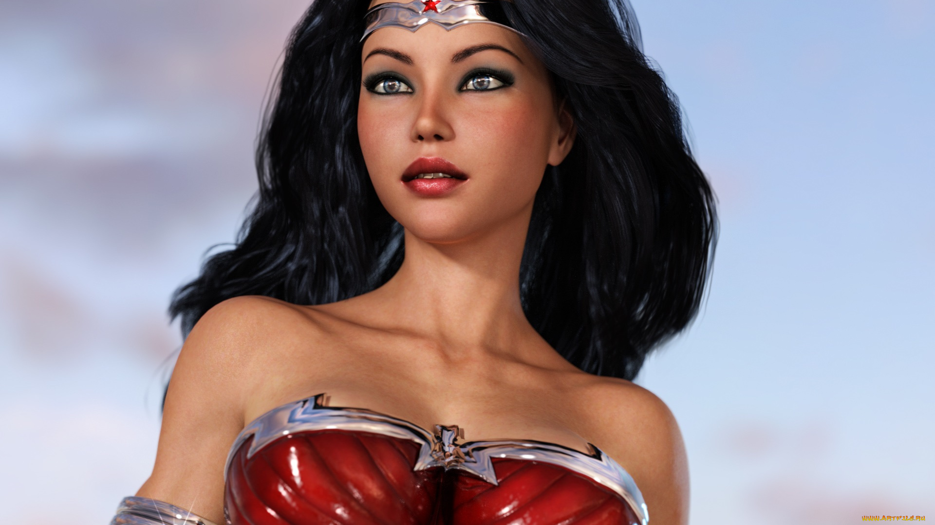 3д, графика, фантазия, , fantasy, девушка, взгляд, фон