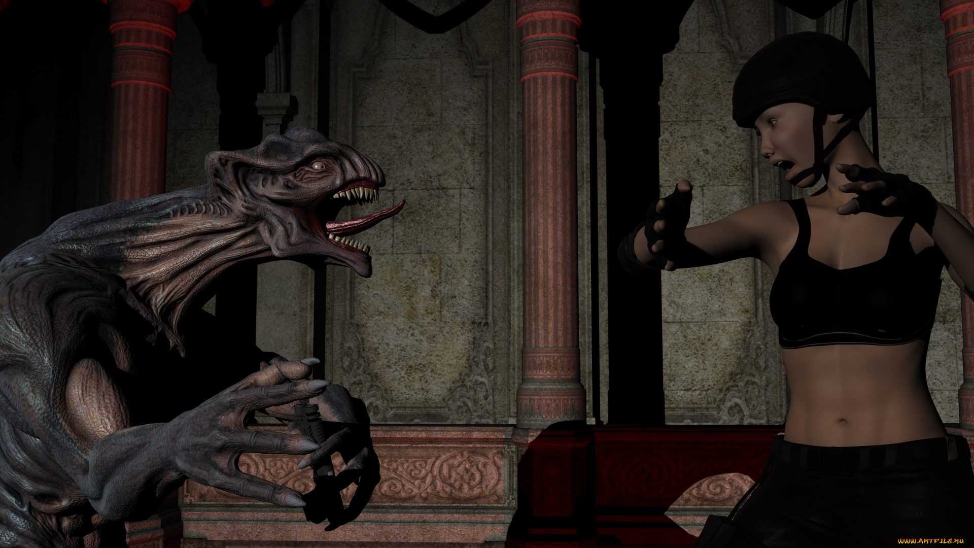 3д, графика, фантазия, , fantasy, фон, взгляд, девушка