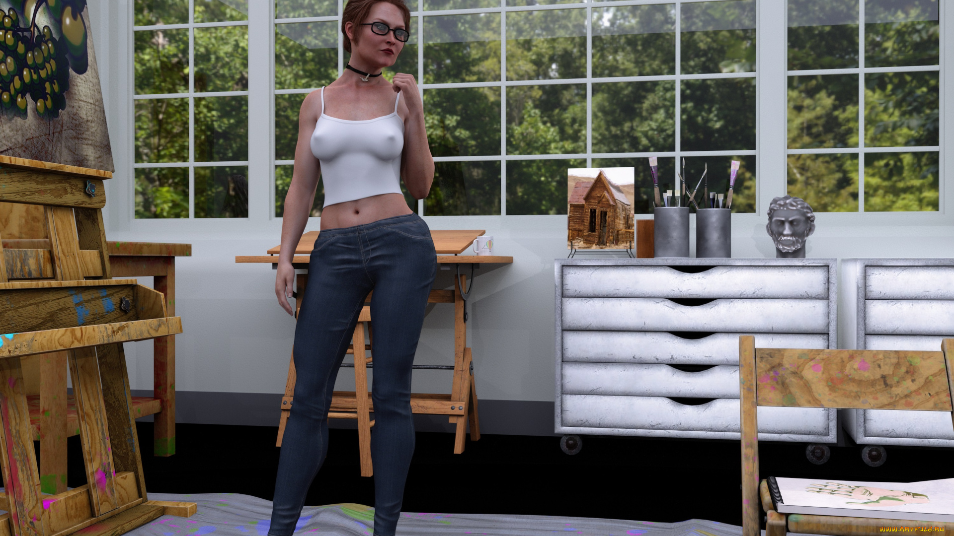 3д, графика, люди, , people, фон, взгляд, девушка