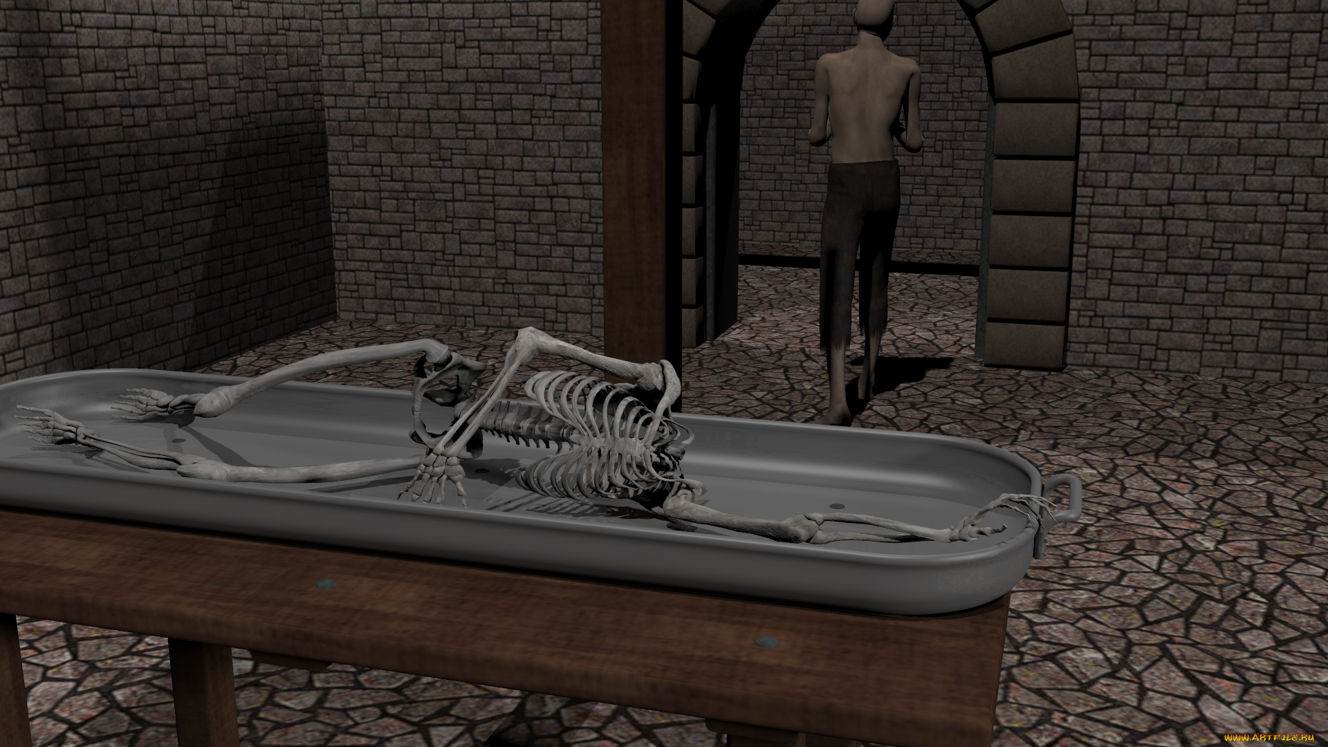 3д, графика, ужас, , horror, скилет