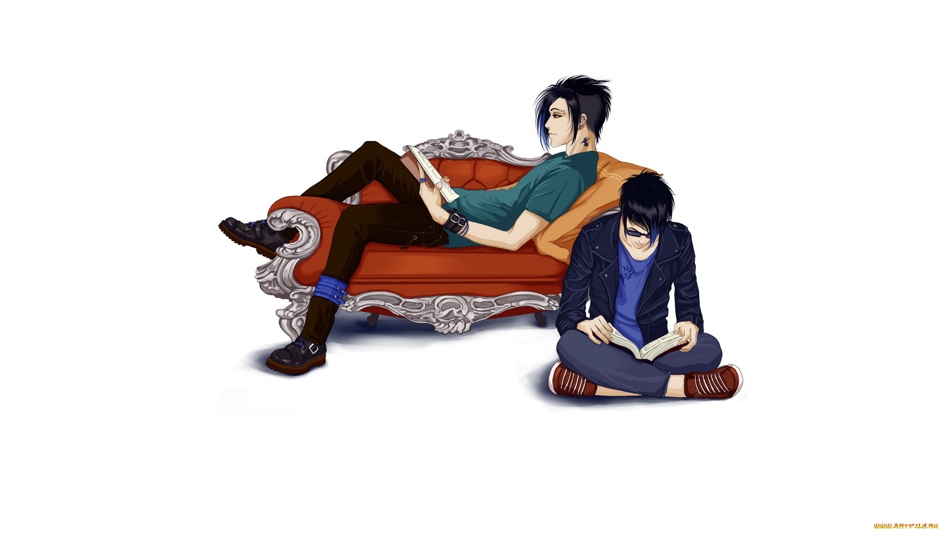 аниме, unknown, , другое, , книги, парни, диван