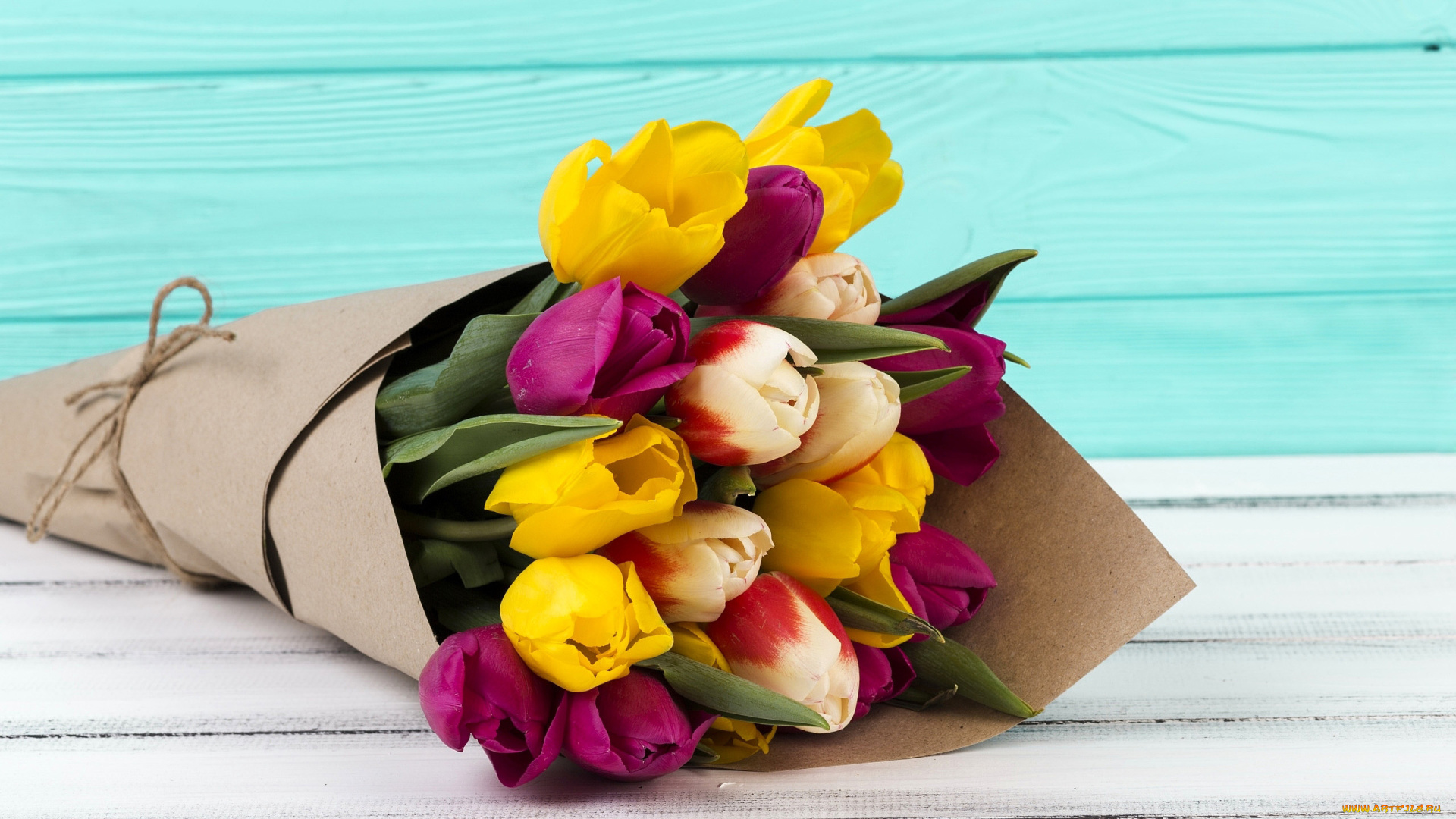 цветы, тюльпаны, букет, бутоны